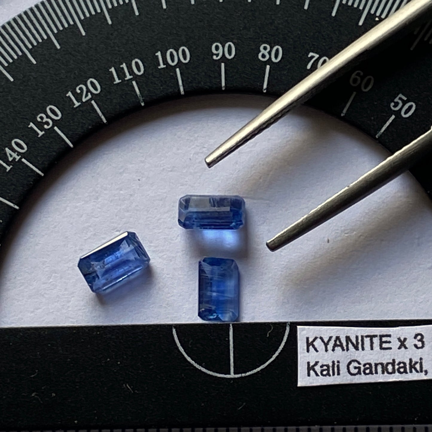 KYANITE NATURAL MINED GEMSTONES x 3 - KALI GANDAKI GORGE, NEPAL 1.93Ct MFG5349