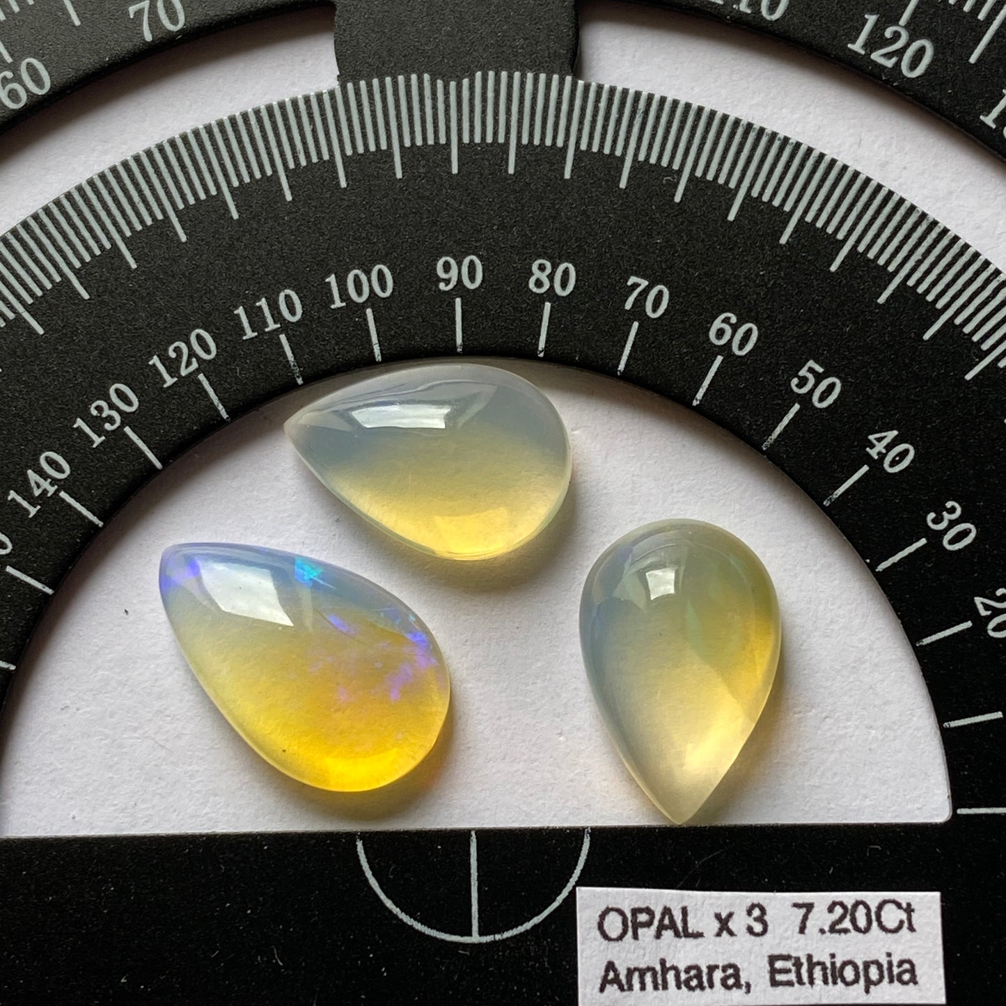 OPAL NATURAL MINED GEMSTONES x 3 - WEGELTENA, ETHIOPIA 7.20Ct MFG5352