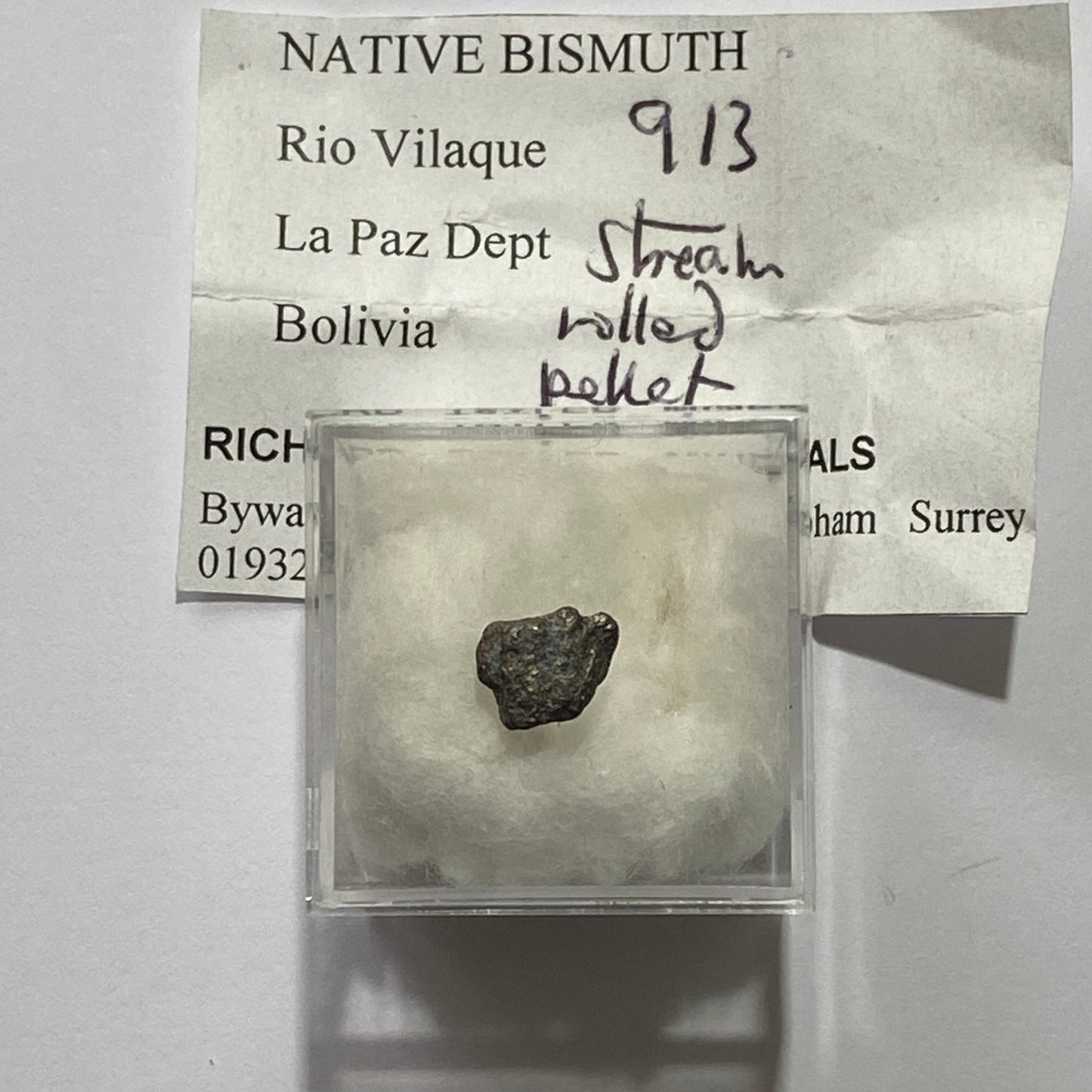NATIVE BISMUTH - VILAQUE RIVER, LOS ANDES, LA PAZ, BOLIVIA, SOUTH AMERICA 2.90Ct MF4202