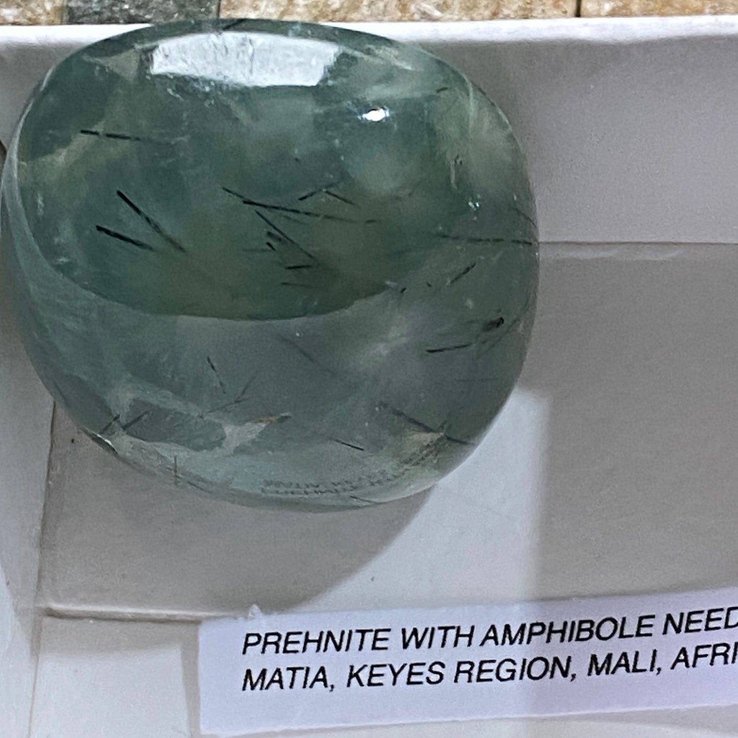 PREHNITE WITH AMPHIBOLE NEEDLES- MATIA, MALI, AFRICA 29g MF4216