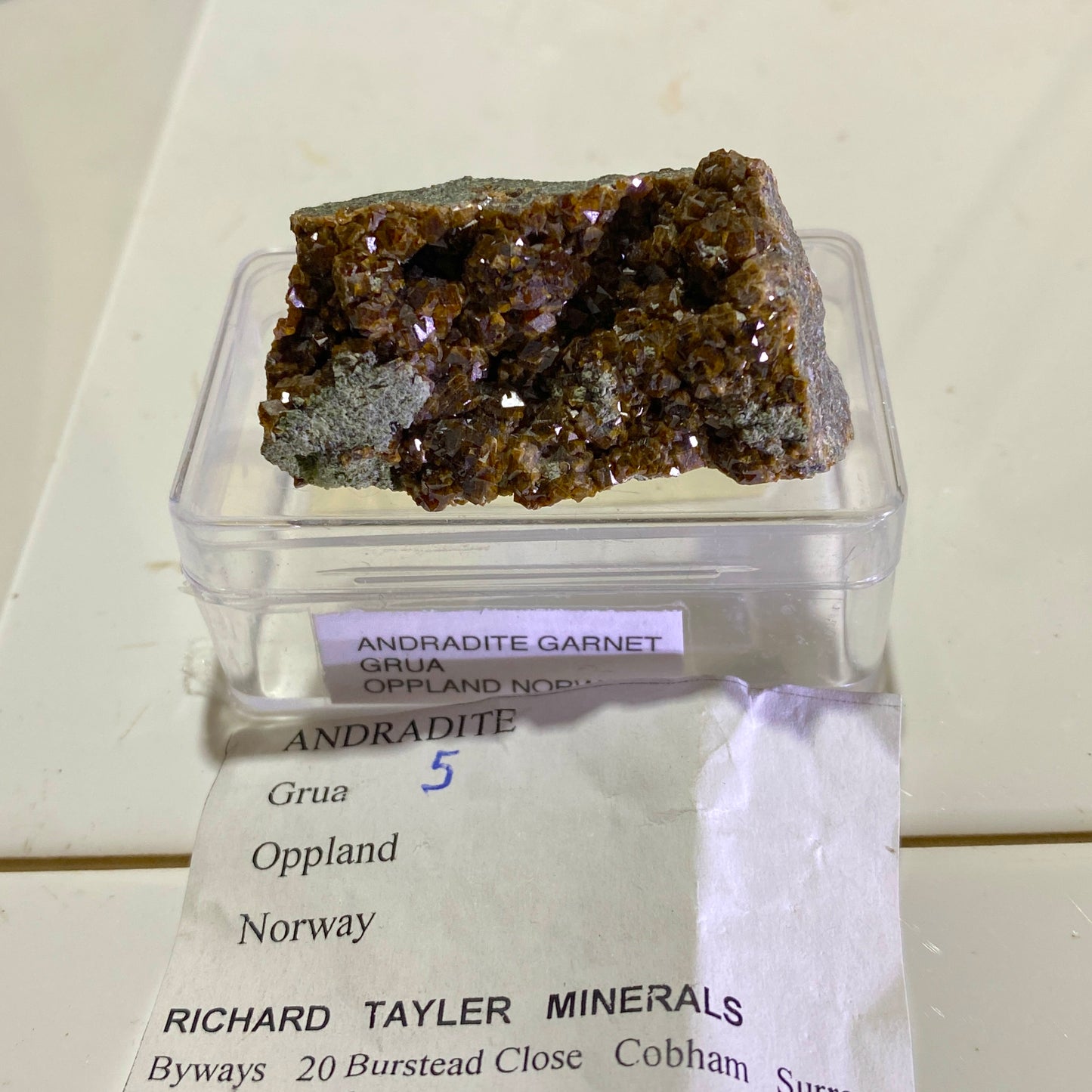 ANDRADITE GARNET CRYSTAL ASSEMBLAGE, SKJERPEMYR MINE, NORWAY 29g MF1562