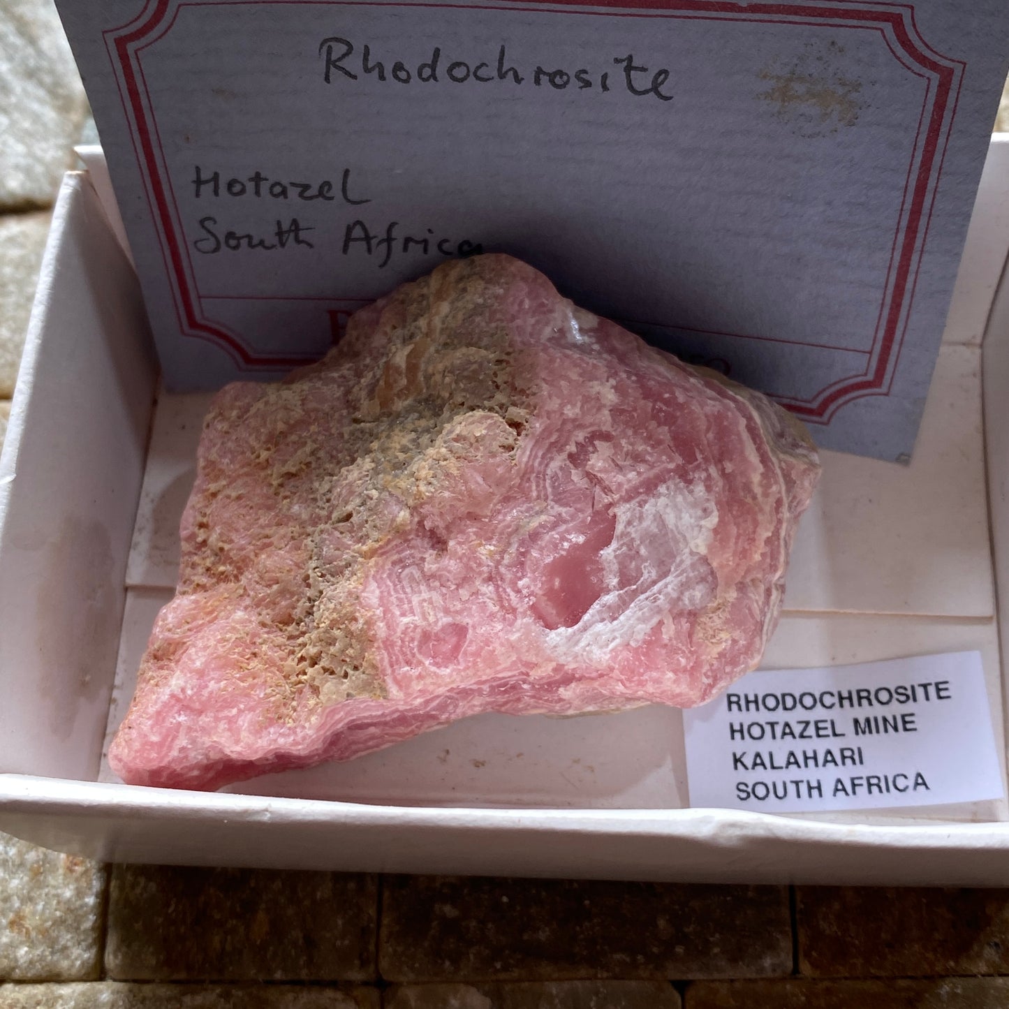 RHODOCHROSITE : HOTAZAL MINE, KALAHARI M,ANGANESE FIELDS, NORTHERN CAPE, SOUTH AFRICA 78g MF5264