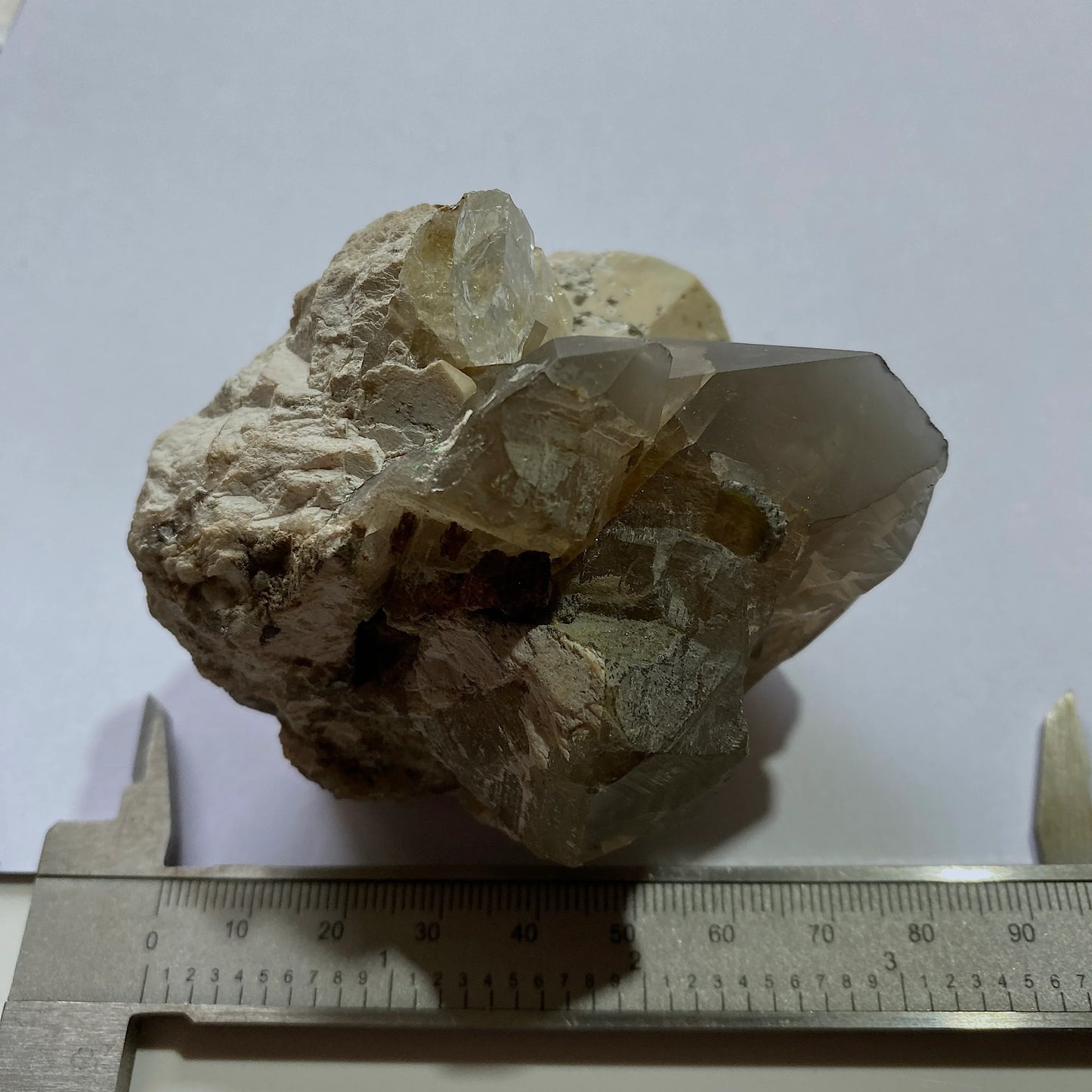 QUARTZ/TOPAZ ETC ON MICROCLINE FROM NAMIBIA 258g MF6972