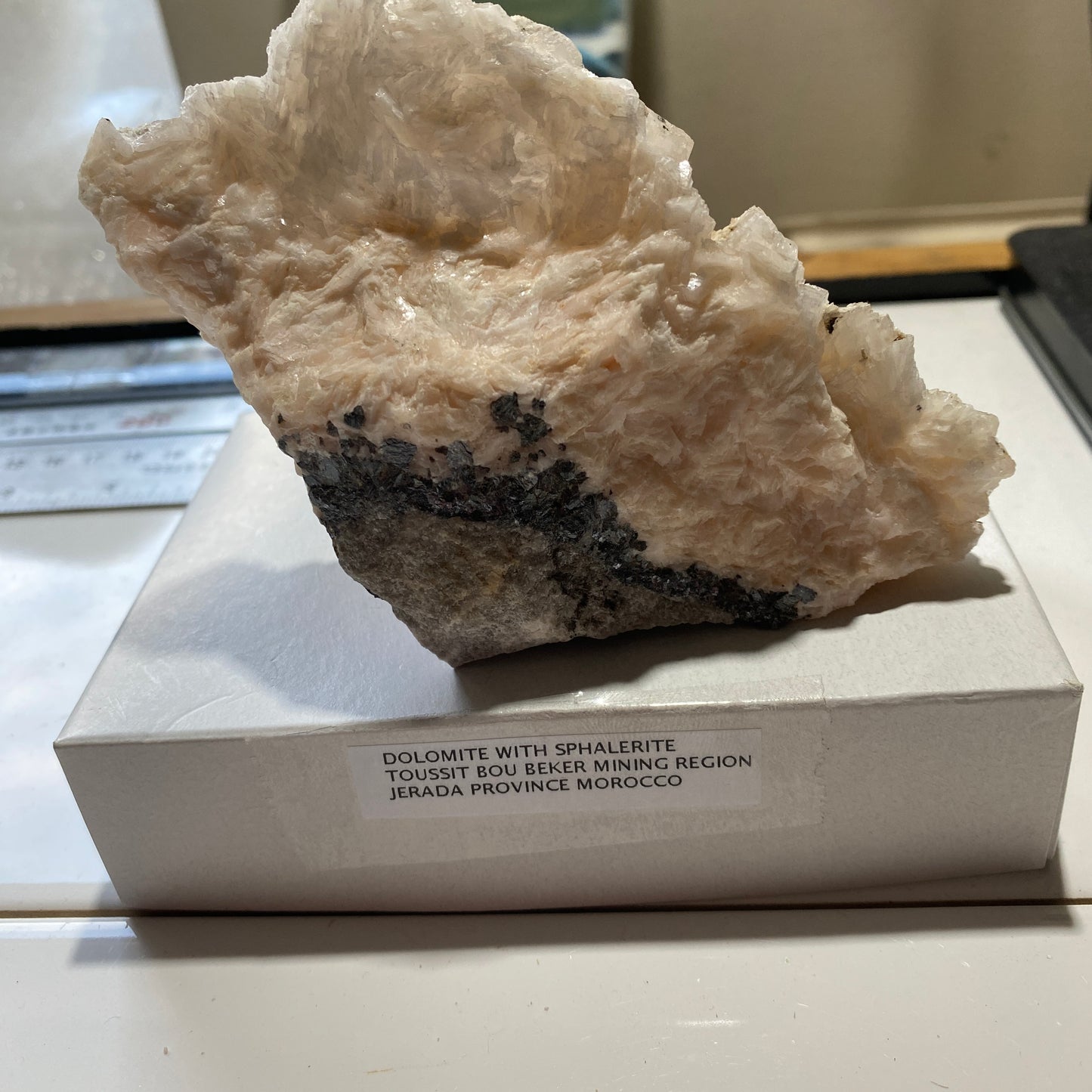 DOLOMITE WITH SPHALERITE TOUSSIT BOU BEKER MINING DISTRICT, MOROCCO 240g MF1831