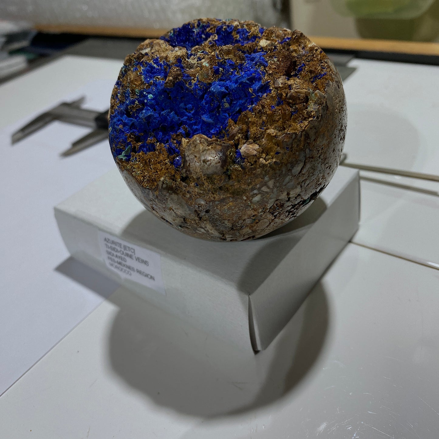 AZURITE IN COPPER MINERALISATION - NODULE - SIDI AYED, MOROCCO HEAVY 446g MF4239