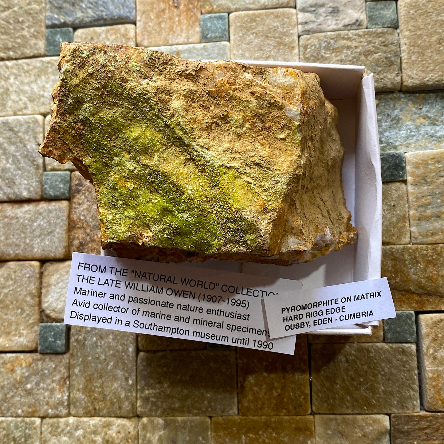 PYROMORPHITE ON MATRIX : HARD RIGG EDGE, OUSBY, EDEN, CUMBRIA 380g MF5279