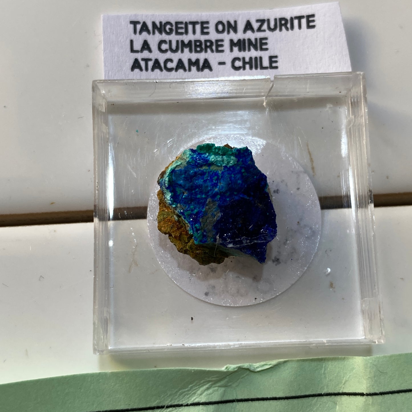 TANGEITE ON AZURITE : LA CUMBRE MINE, ATACAMA, CHILE. MF4651