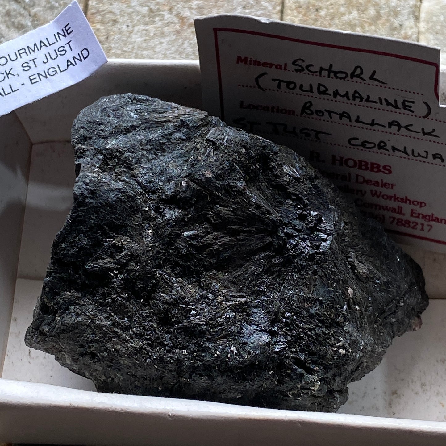 SCHORL TOURMALINE - BOTALLACK, ST JUST, CORNWALL, ENGLAND 98g MF213