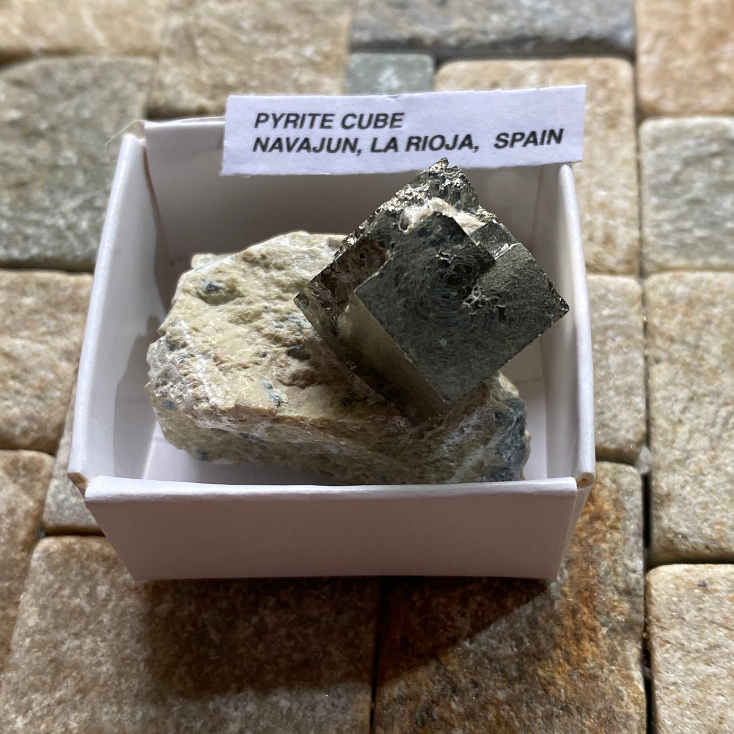 PYRITE CUBE ON MATRIX - NAVAJUN, LA RIOJA, SPAIN 37g. MF4243