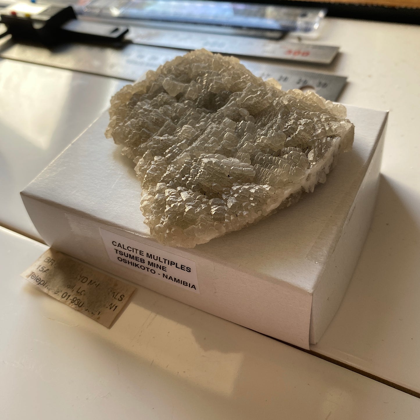 CALCITE MULTIPLES : TSUMEB MINE, OSHIKOTO, NAMIBIA 183g MF5317