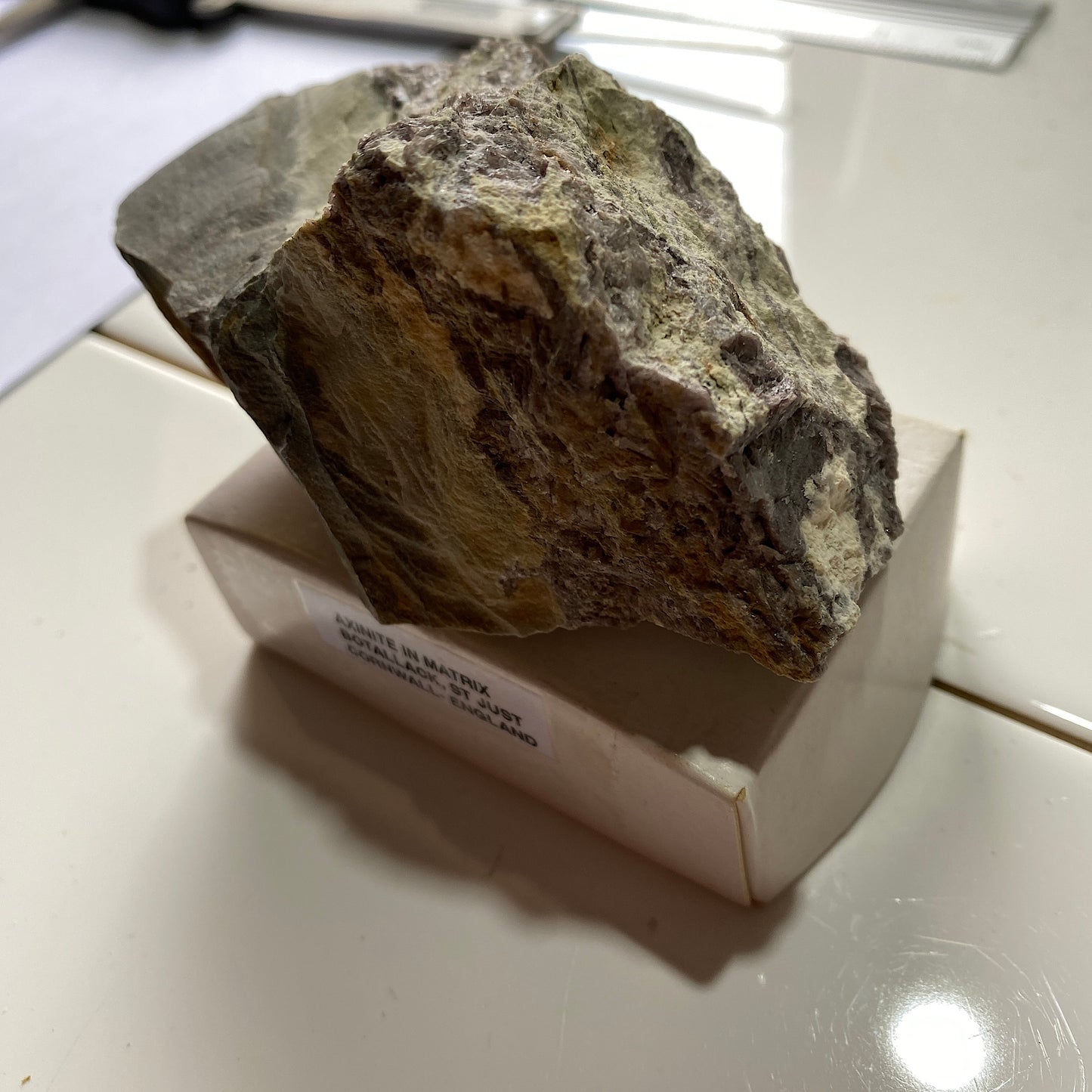 AXINITE IN MATRIX FROM WHEAL COCK, BOTALLACK, CORNWALL, 298g MF212