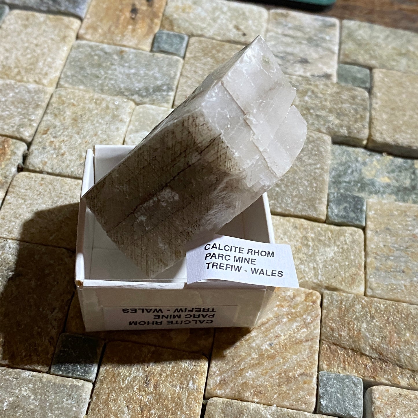 CALCITE RHOM FROM PARC MINE, TREWIF, WALES ; 65g. MF4675