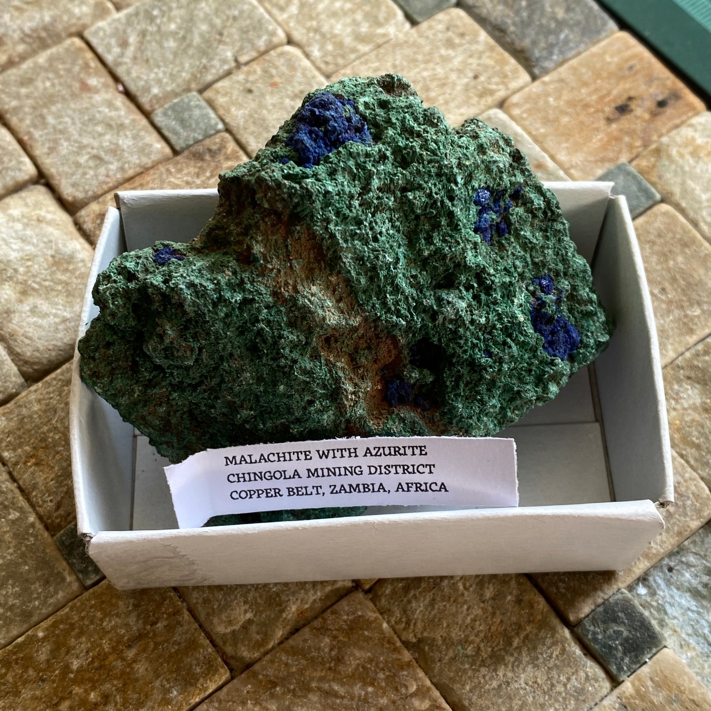 MALACHITE WITH AZURITE - CHINGOLA MINING DISTICT, ZAMBIA 128g. MF3932