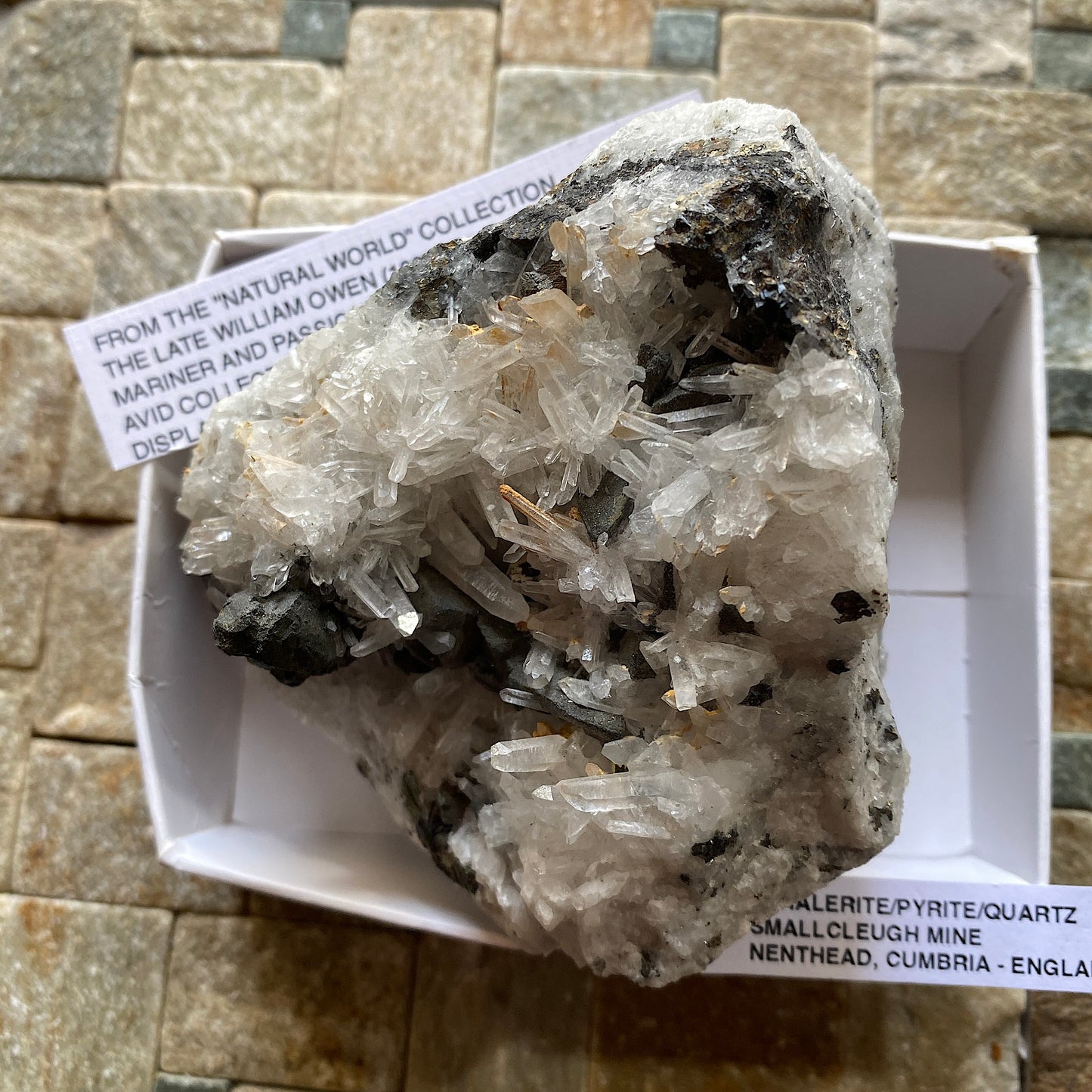 QUARTZ/SPHALERITE/PYRITE FROM SMALLCLEUGH MINE, CUMBRIA 533g MF607