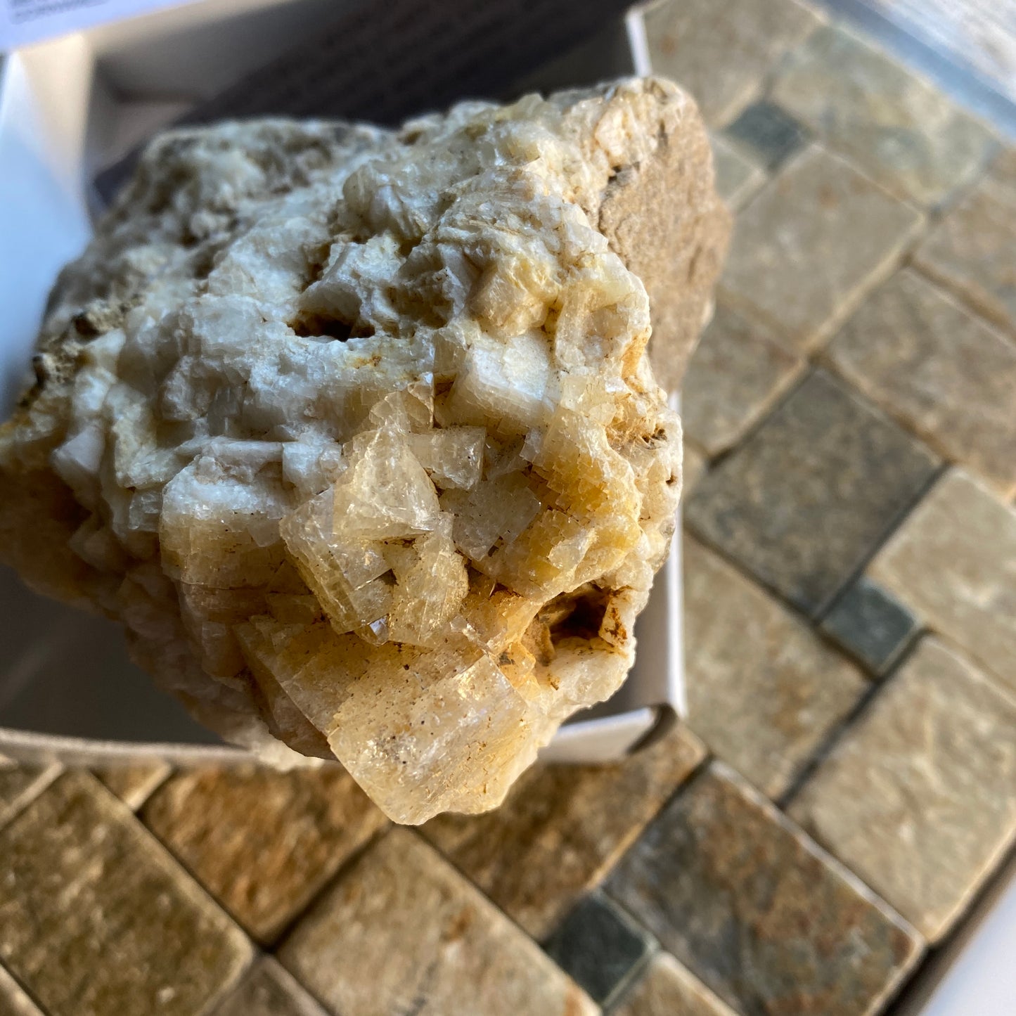 FLUORITE ON QUARTZ WITH MINOR CALCITE, WHEAL MARY ANN, CORNWALL 483g MF1471