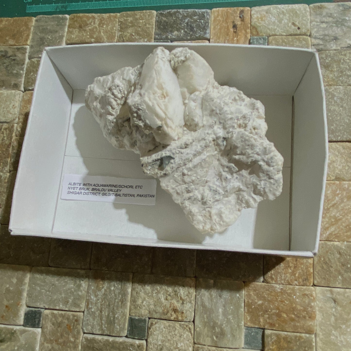 ALBITE WITH AQUAMARINE BERYL/SCHORL ETC - NYET BRUK, PAKISTAN 219g MF4256