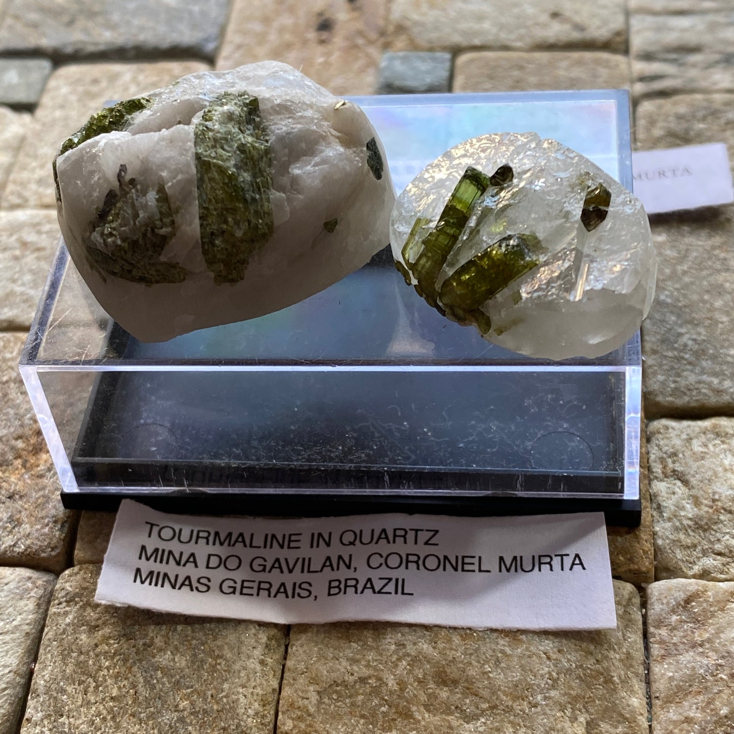 VERDILITE TOURMALINE IN QUARTZ - CORONEL MURTA, MINAS GERAIS, BRAZIL 33g MF4265