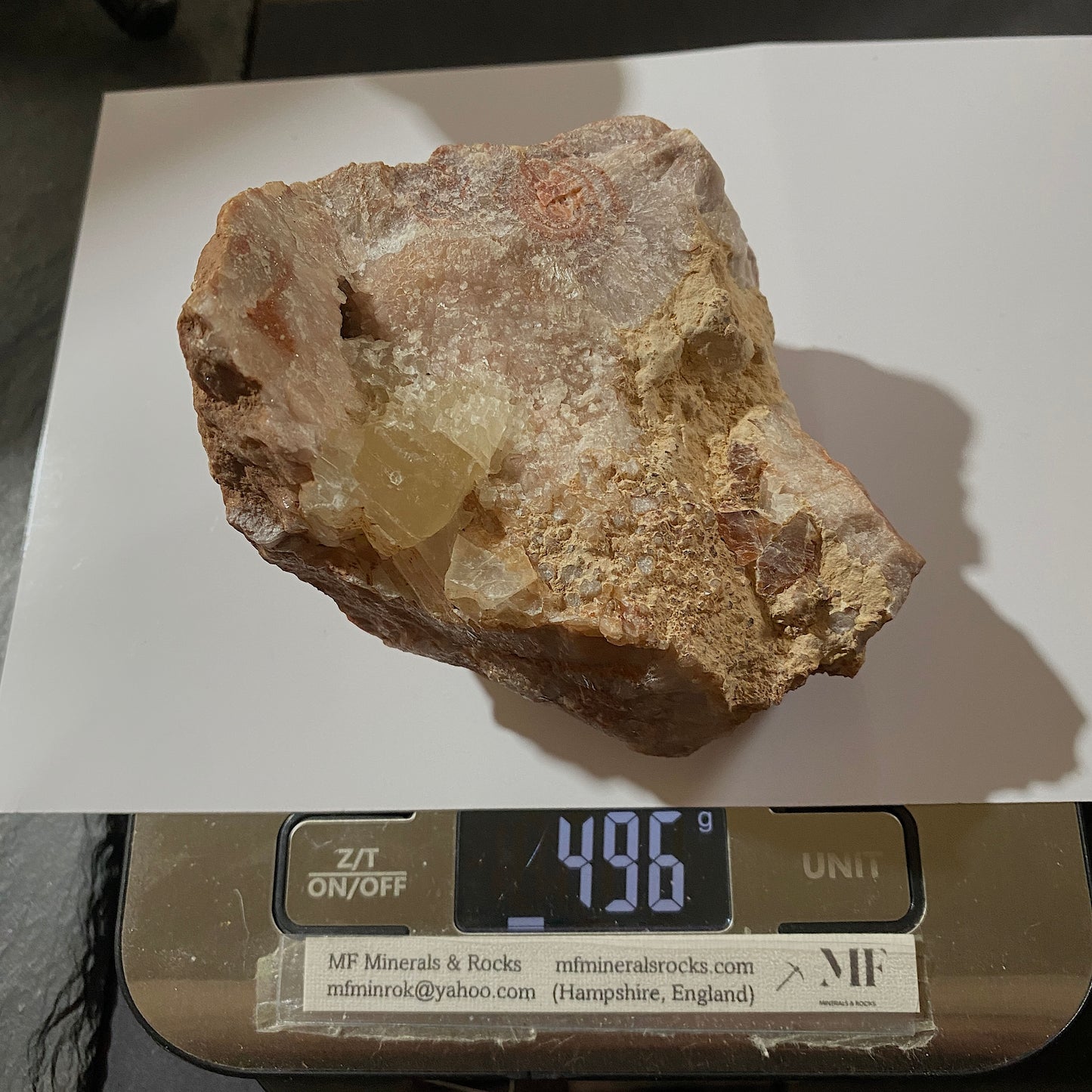 CALCITE/QUARTZ/STRONTIANITE - DULCOTE QUARRY, MENDIP HILLS, SOMERSET, ENGLAN. 496g MF847D