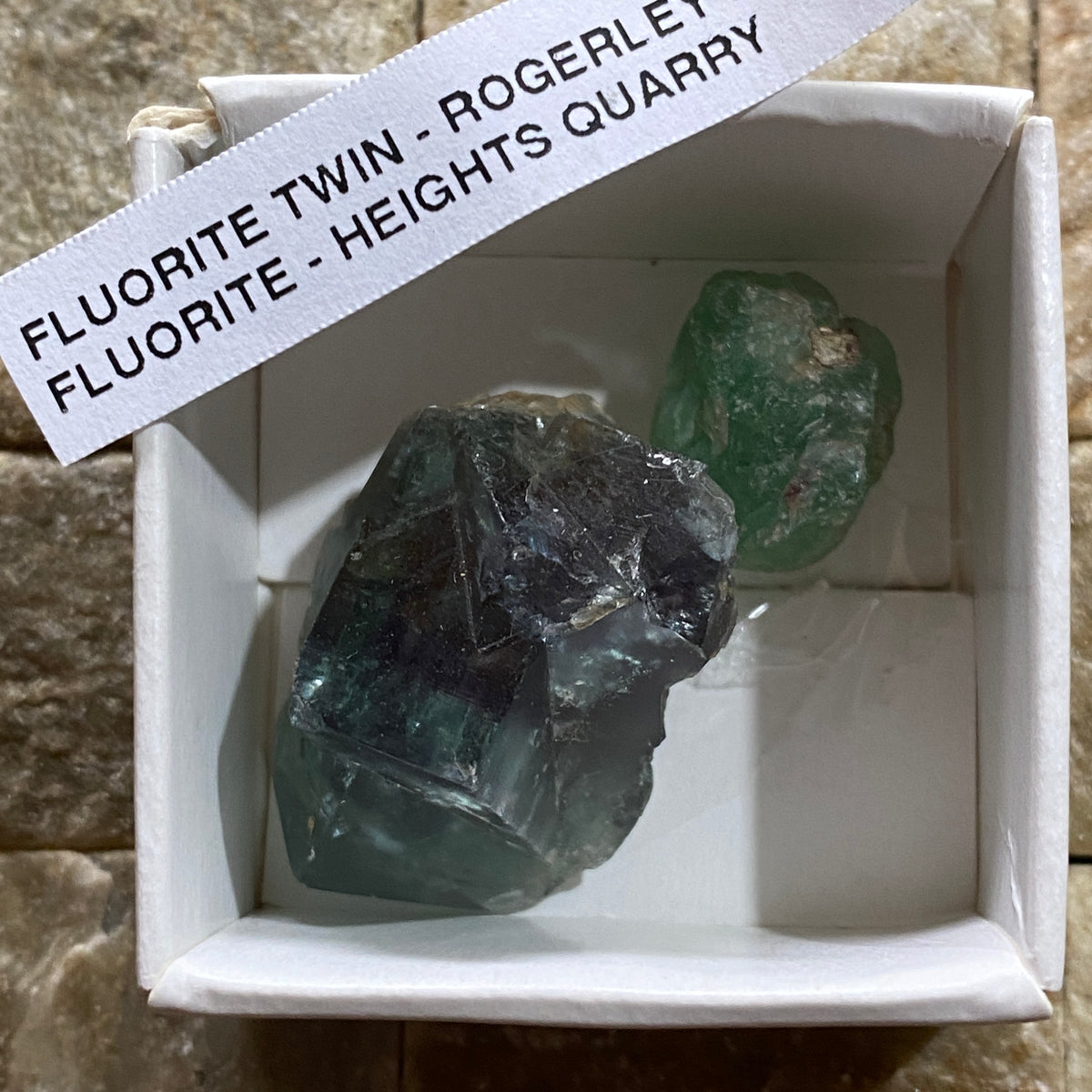 FLUORITE CRYSTALS X 2 : COUNTY DURHAM,ENGLAND TOTAL 18g MF5416