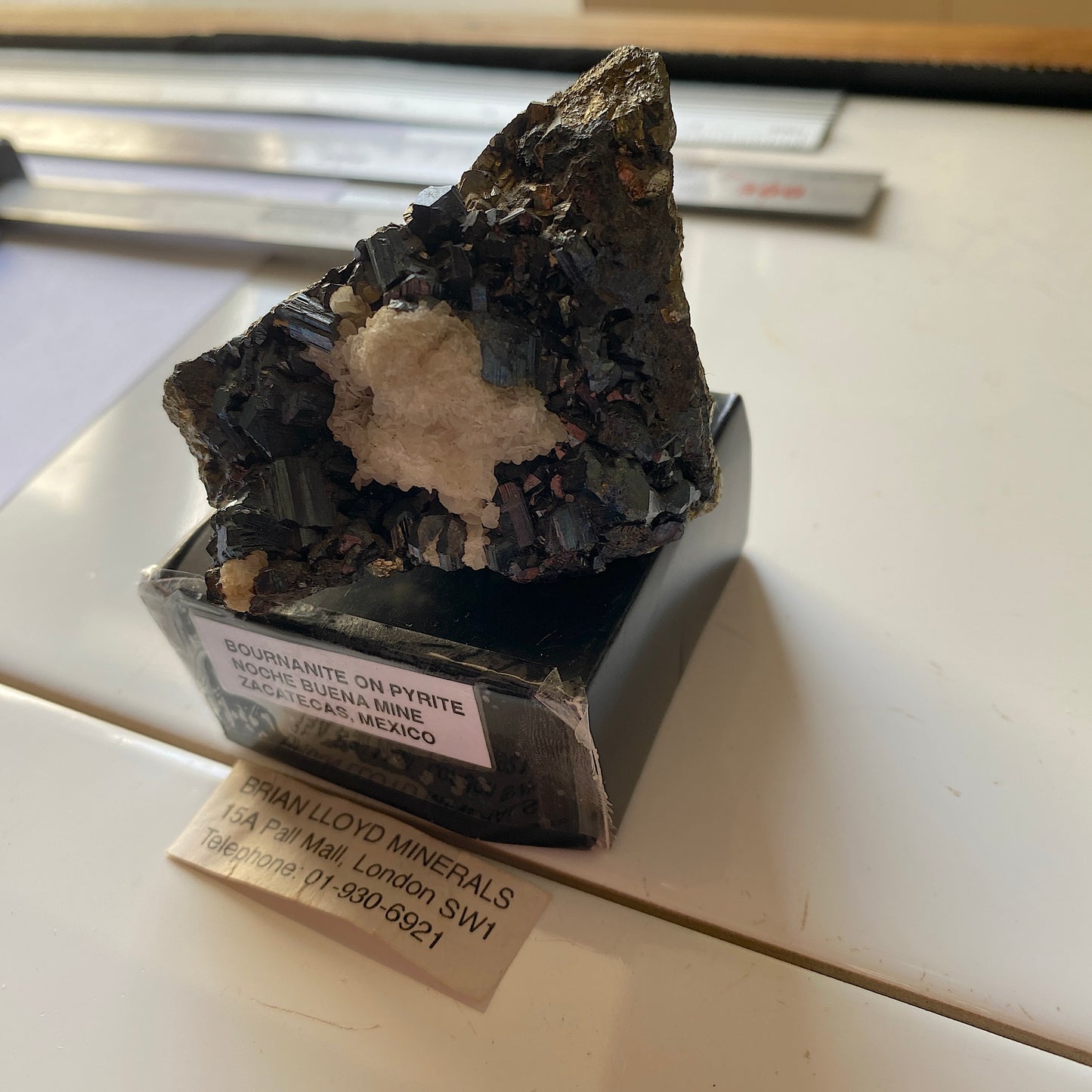 BOURNONITE ON PYRITE - NOCHE BUENA MINE, ZACATECAS, MEXICO 191g. MF932