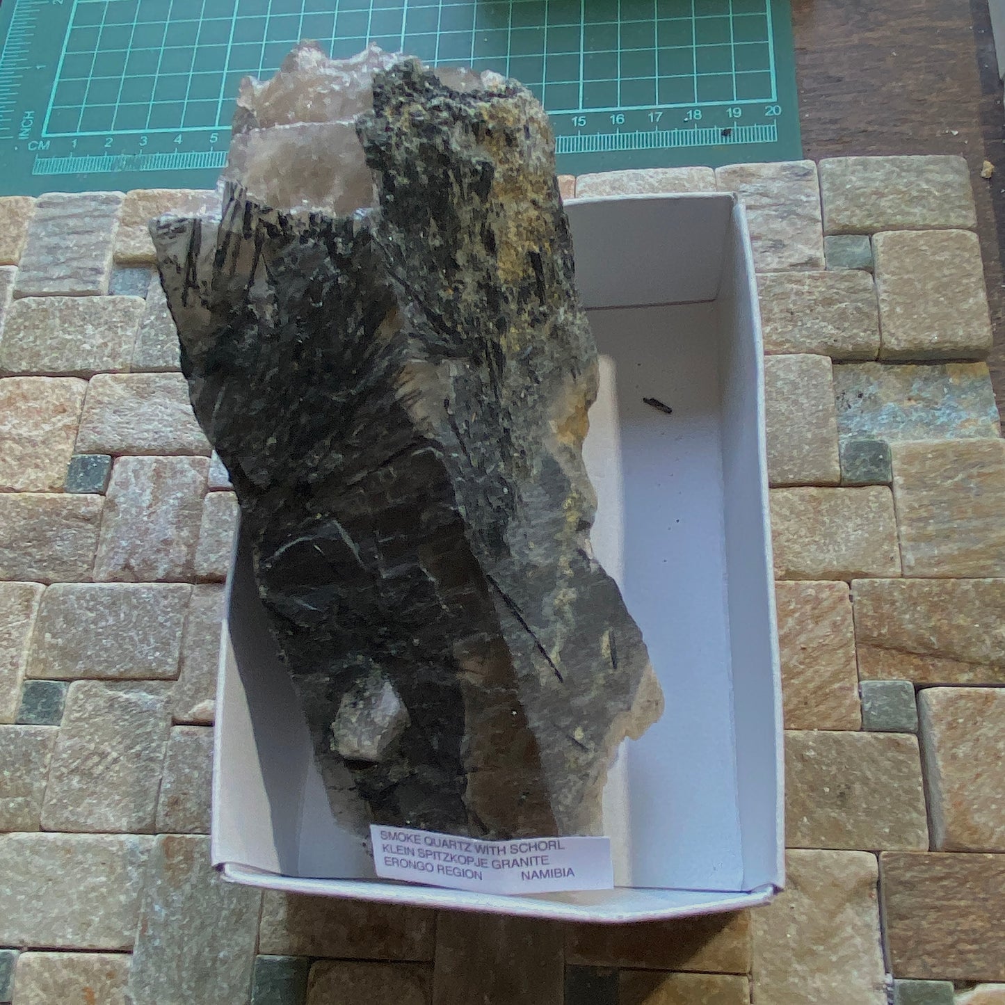 QUARTZ WITH SCHORL TOURMALINE - KLEIN SPITKOPJE, ERONGO, NAMIBIA 736g MF4299