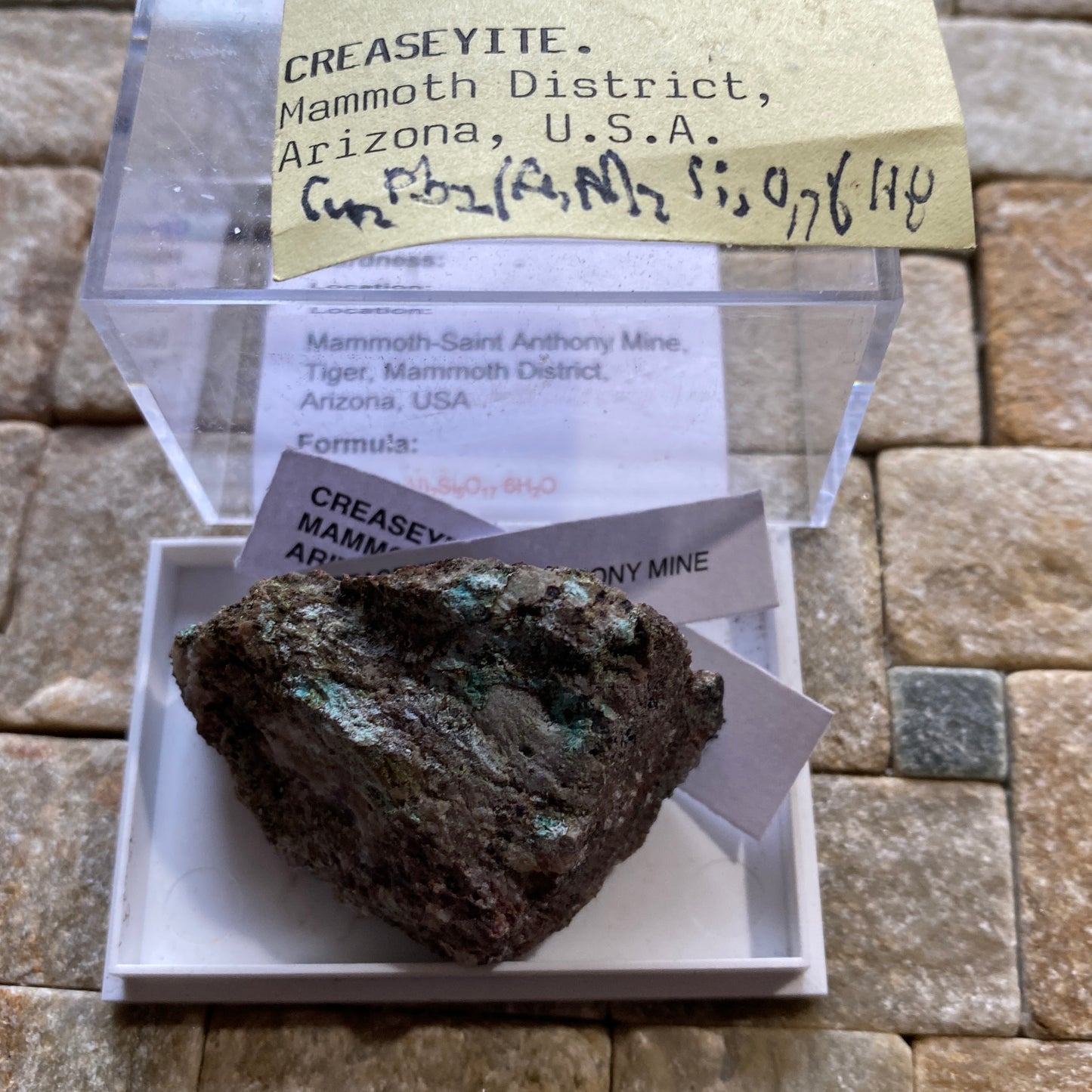 CREASEYITE 0N MATRIX - MAMMOTH - SAINT ANTHONY MINE, ARIZONA U.S.A. 25g MF4303