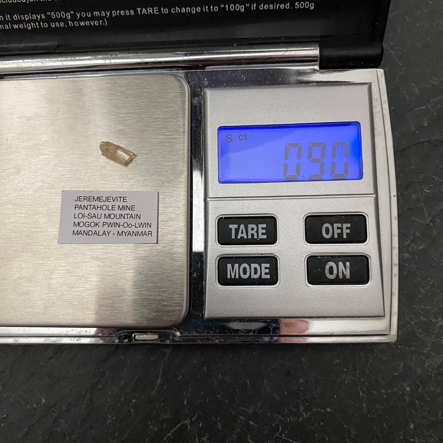 JEREMEJEVITE RARE CRYSTAL - PANTAHOLE MINE, MANDALAY, MYANMAR 0.90Ct MF4306