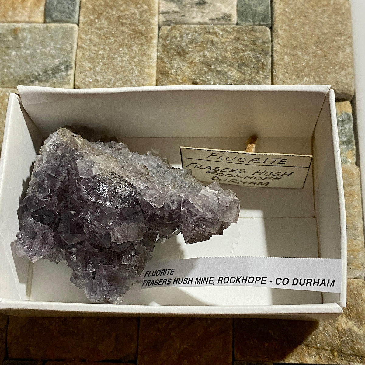 FLUORITE : FRASERS HUSH MINE, ROOKHOPE, COUNTY DURHAM, ENGLAND 60g MF5488