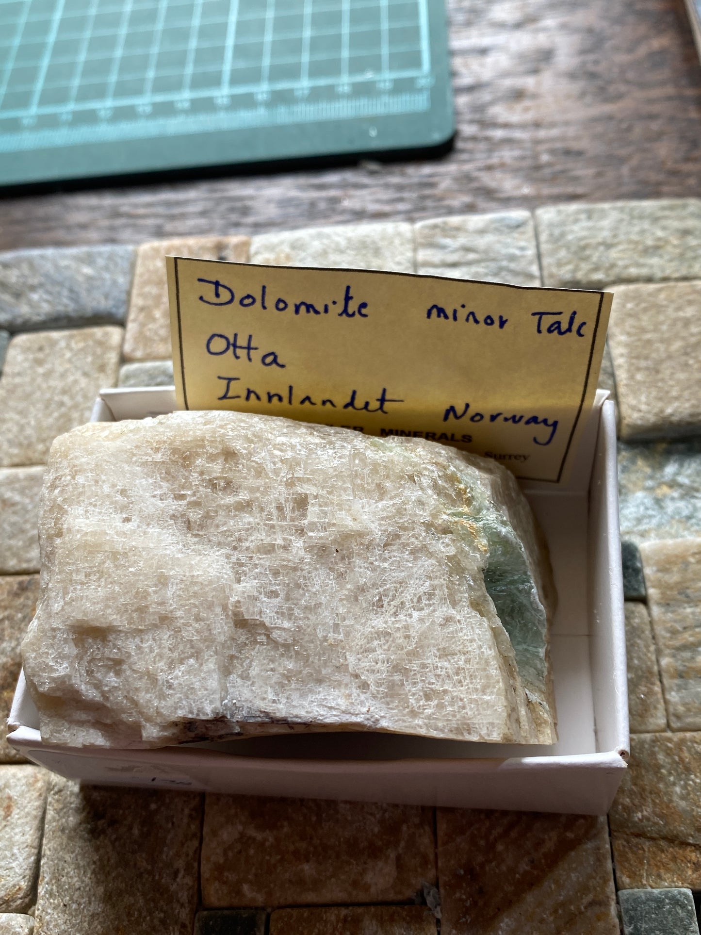 DOLOMITE WITH TALC : OTTA, INNCANDET COUNTY, NORWAY 234g MF4852