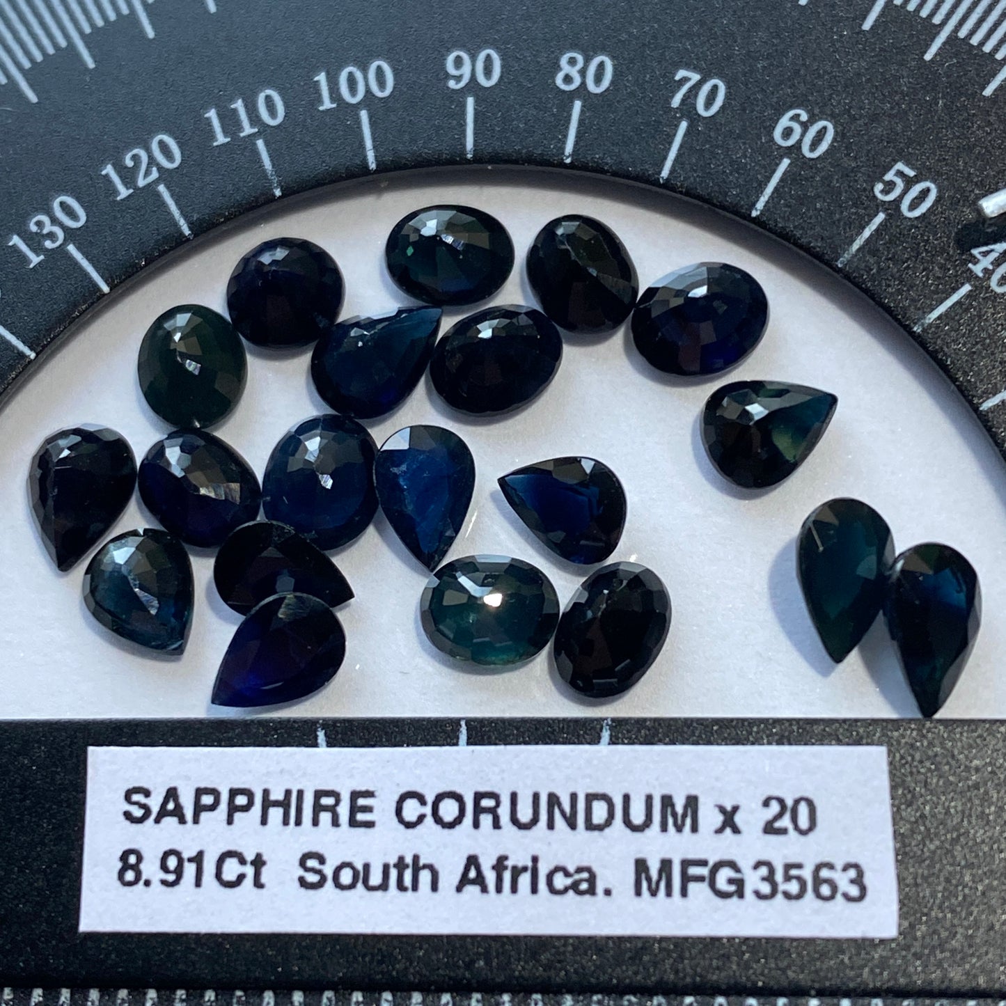 SAPPHIRE CORUNDUM GEMSTONES x 20 NATURAL STONES - SOUTH AFRICA 8.91Ct MFG3563