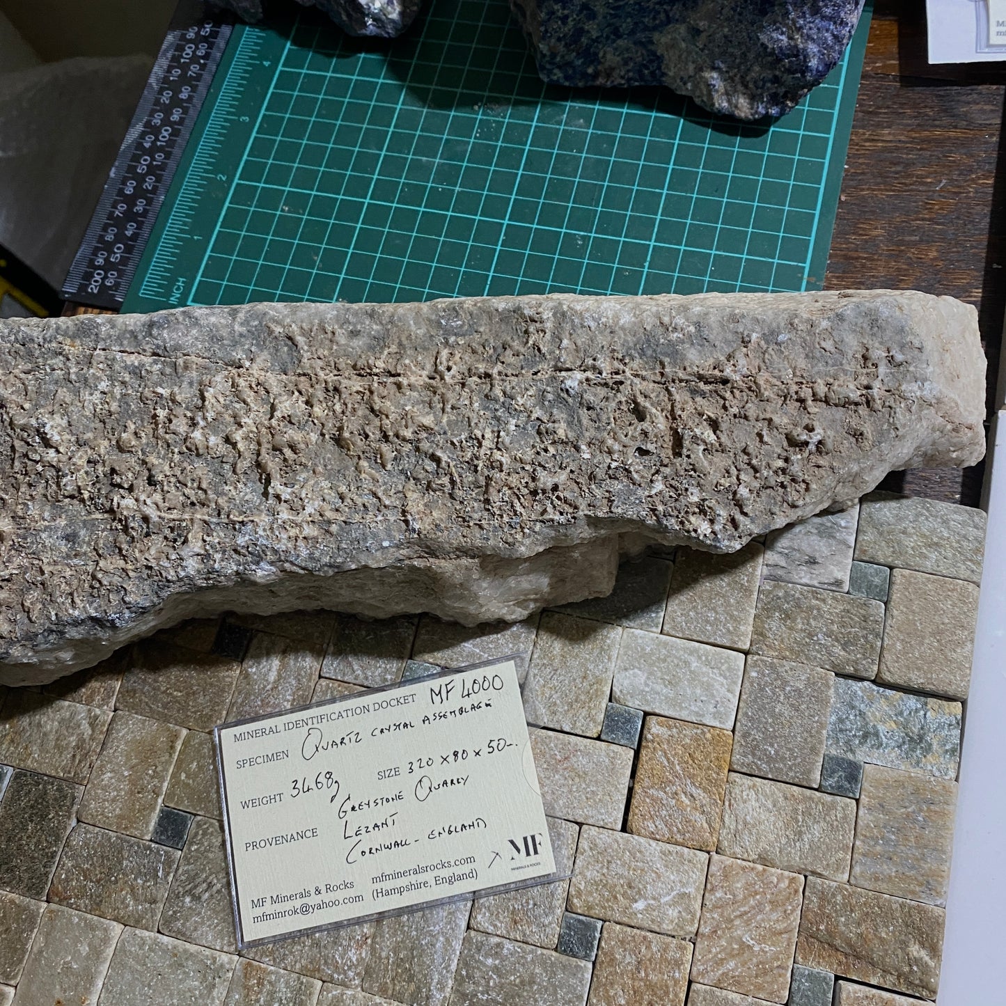 QUARTZ - SUBSTANTIAL SPECIMEN - GREYSTONE QUARRY, CORNWALL 3468g MF4000