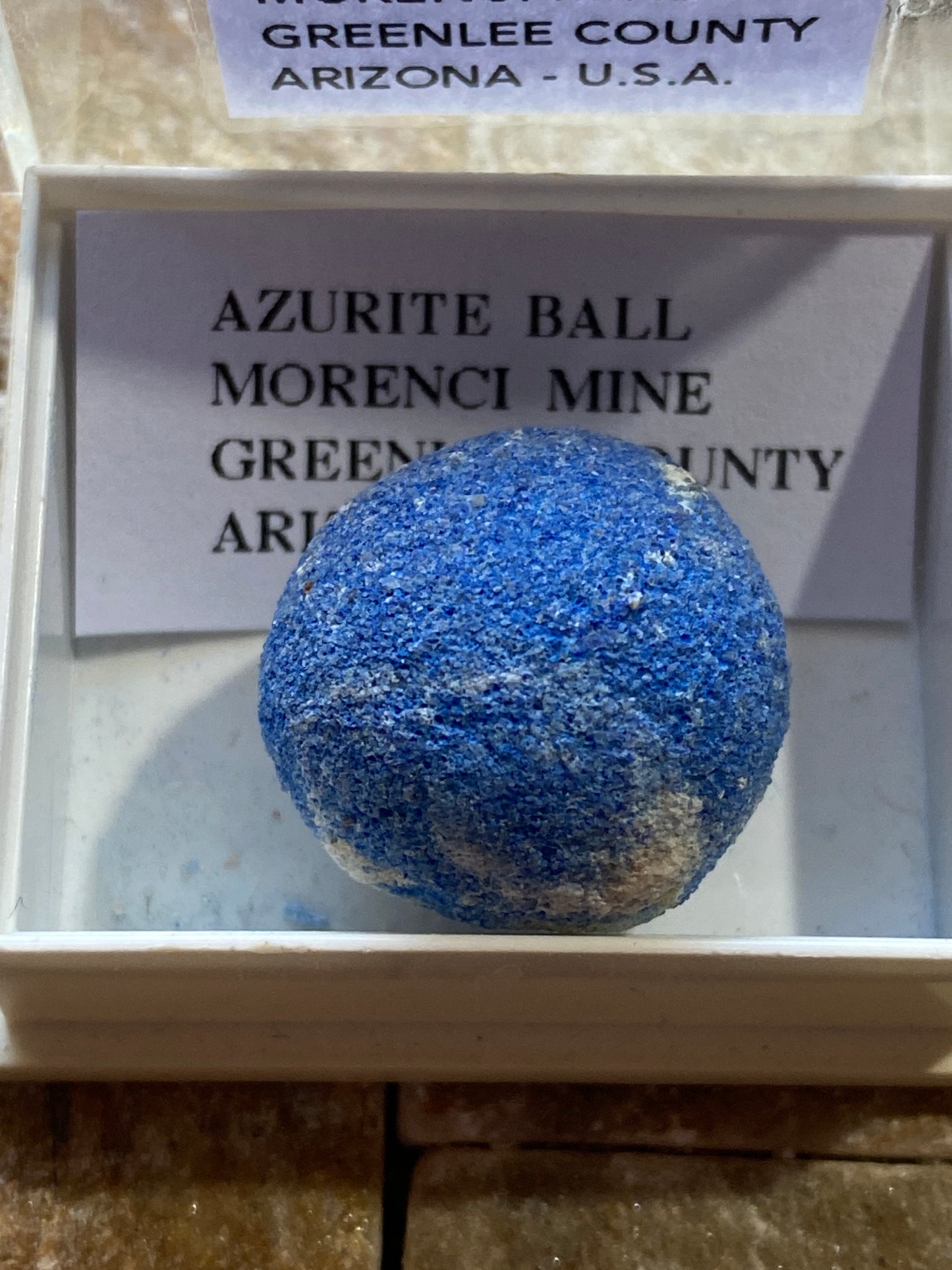 AZURITE BALL : MORENCE MINE, GREENLEE COUNTY, ARIZONA, U.S.A. 8g MF4764