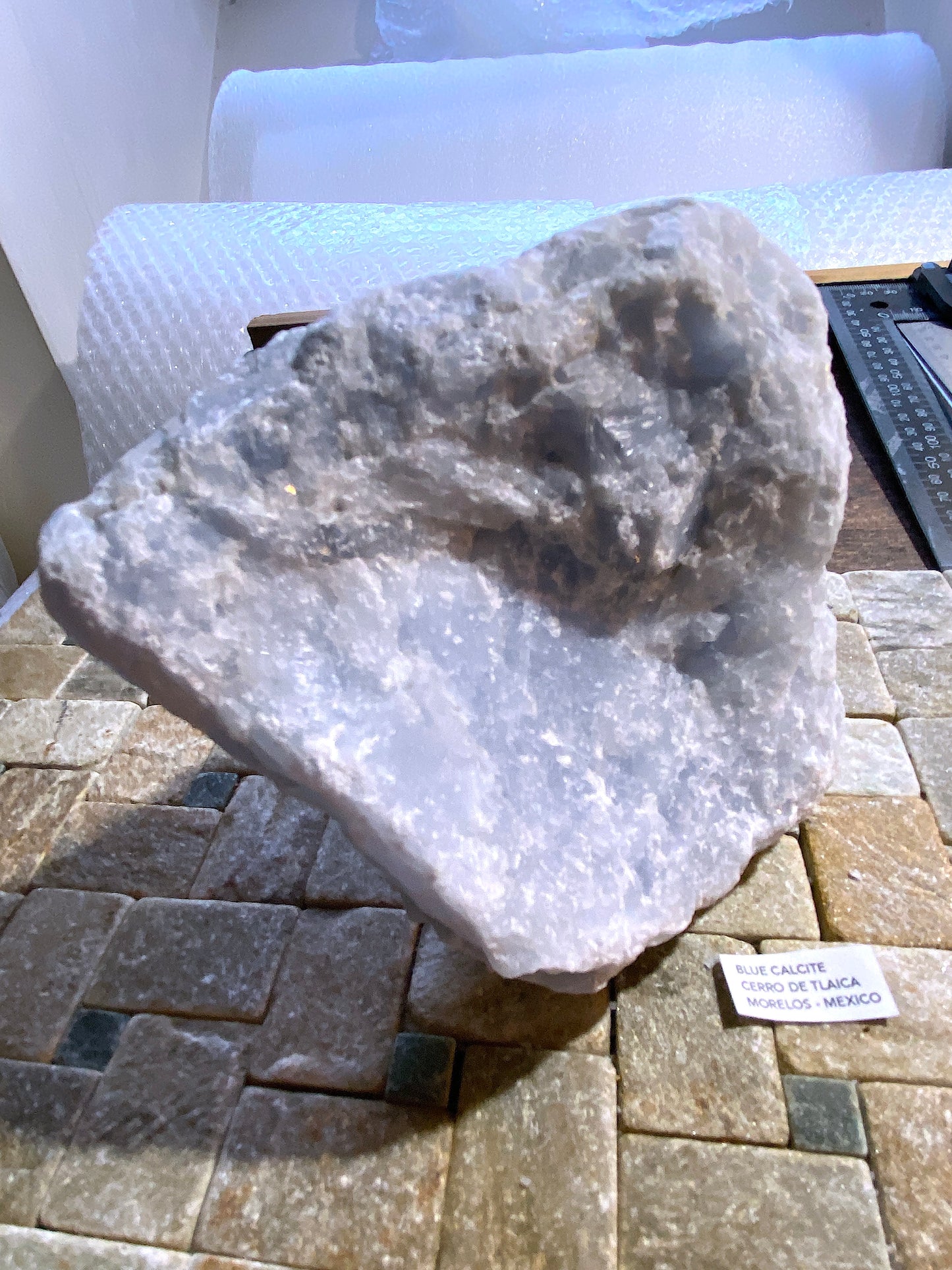 BLUE CALCITE : CERRO DE TLAICA, MORELOS, MEXICO 922g MF4768