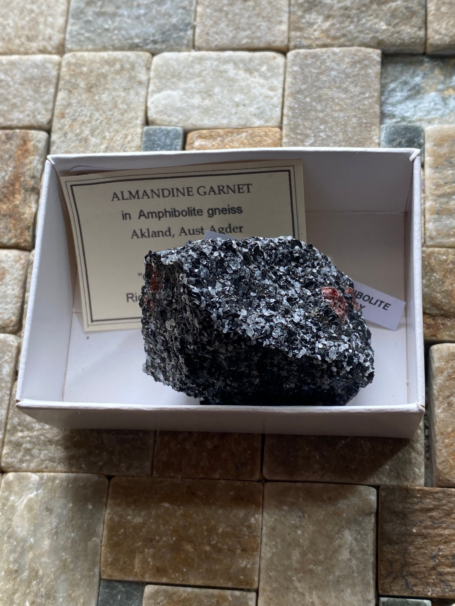 ALMANDINE GARNET IN AMPHIBOLITE "CHERRY CAKE " : AKLAND, NORWAY 104g MF4884