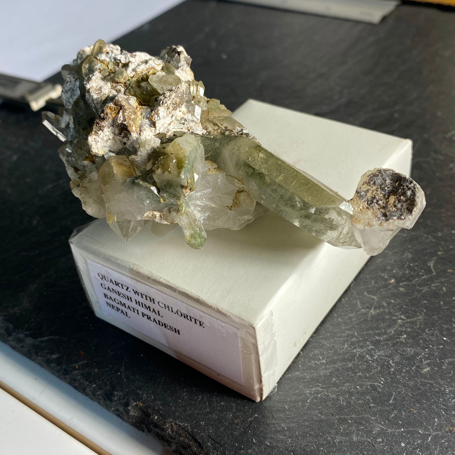 QUARTZ WITH CHLORITE FROM GANESH HIMAL, NEPAL. 91g MF1658