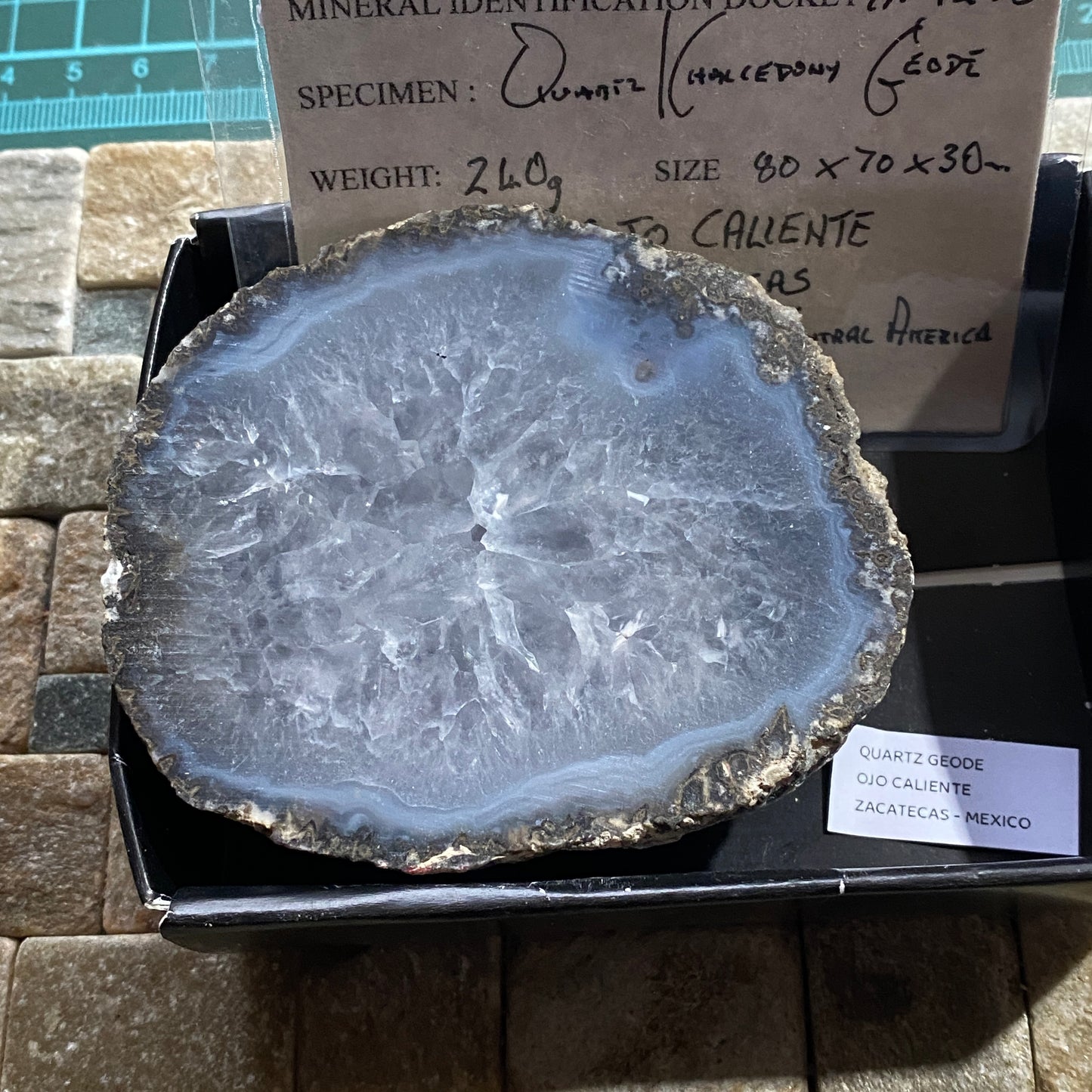 QUARTZ/CHALCEDONY GEODE - OJO CALIENTE, ZACATAS, MEXICO 240g MF1278