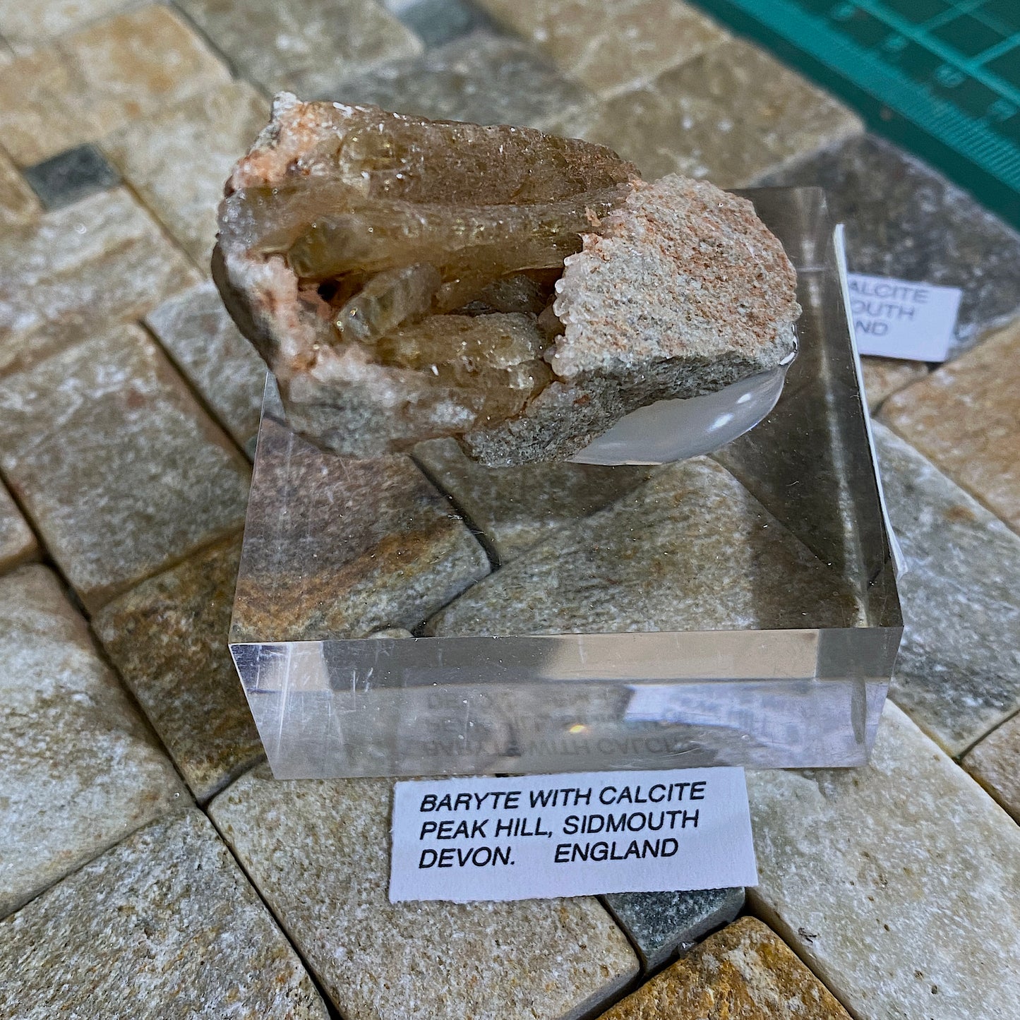 BARYTE WITH CALCITE - PEAK HILL, SIDMOUTH, DEVON. 103g. MF4090