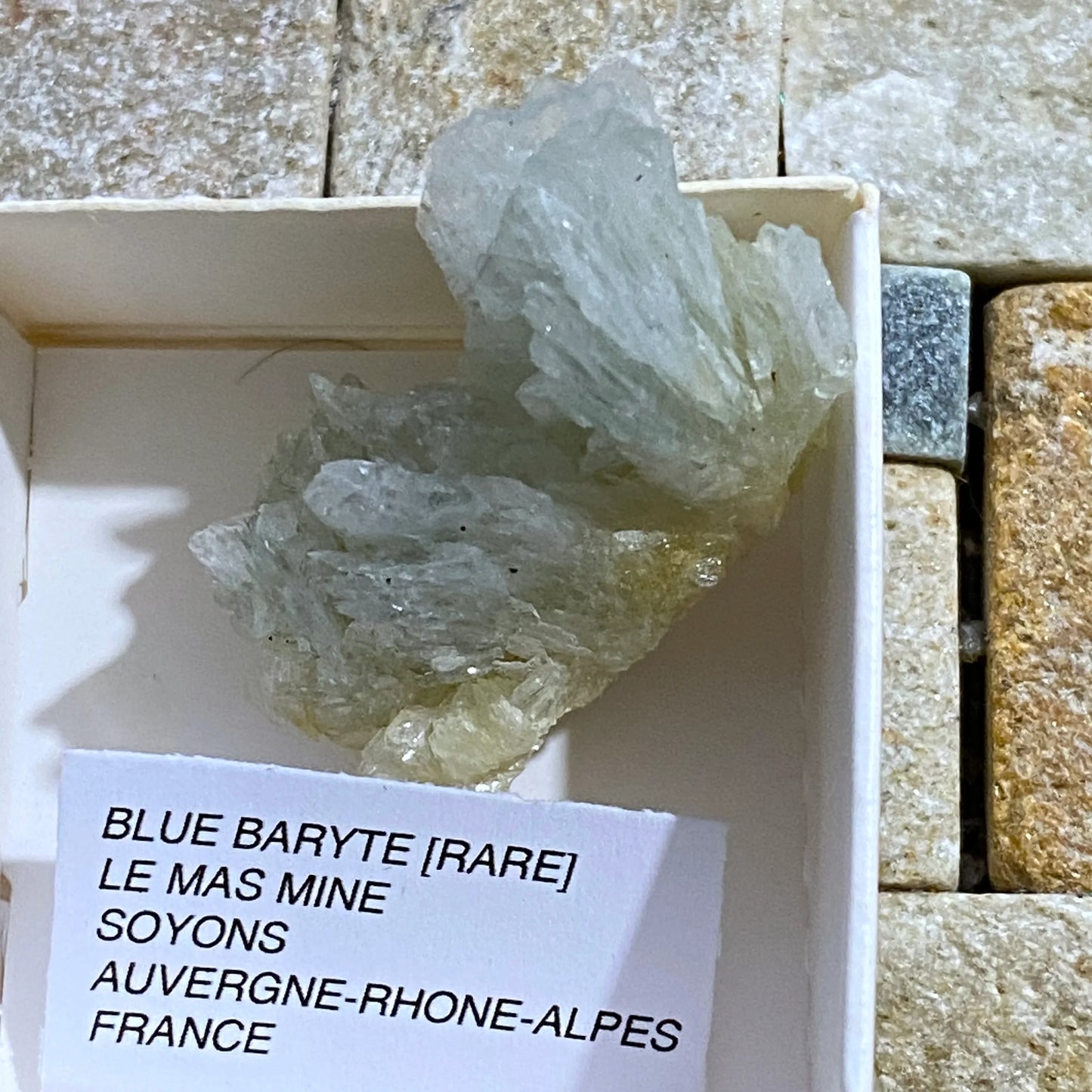 BARYTE RARE 'BLUE' CRYSTALLINE SPECIMEN - LE MAS MINE ,FRANCE 17g MF3882