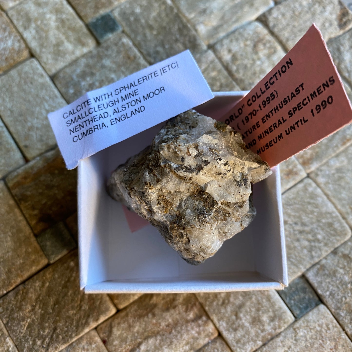 CALCITE WITH SPHALERITE ETC, SMALLCLEUGH MINE, CUMBRIA, 54g MF1696