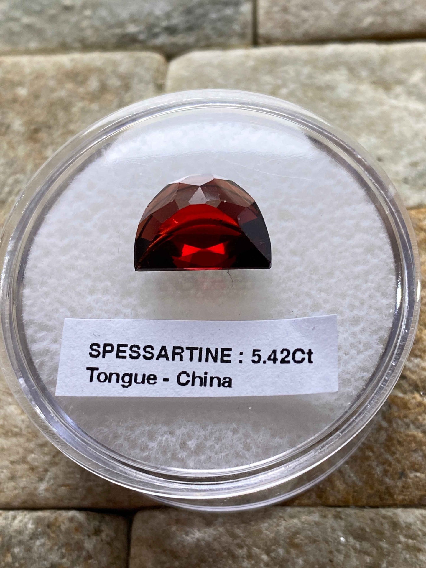 SPESSARTINE NATURAL GEMSTONE : WUSHAN SPESSARTINE MINE, FUJIAN, CHINA 5.42Ct MFG4919