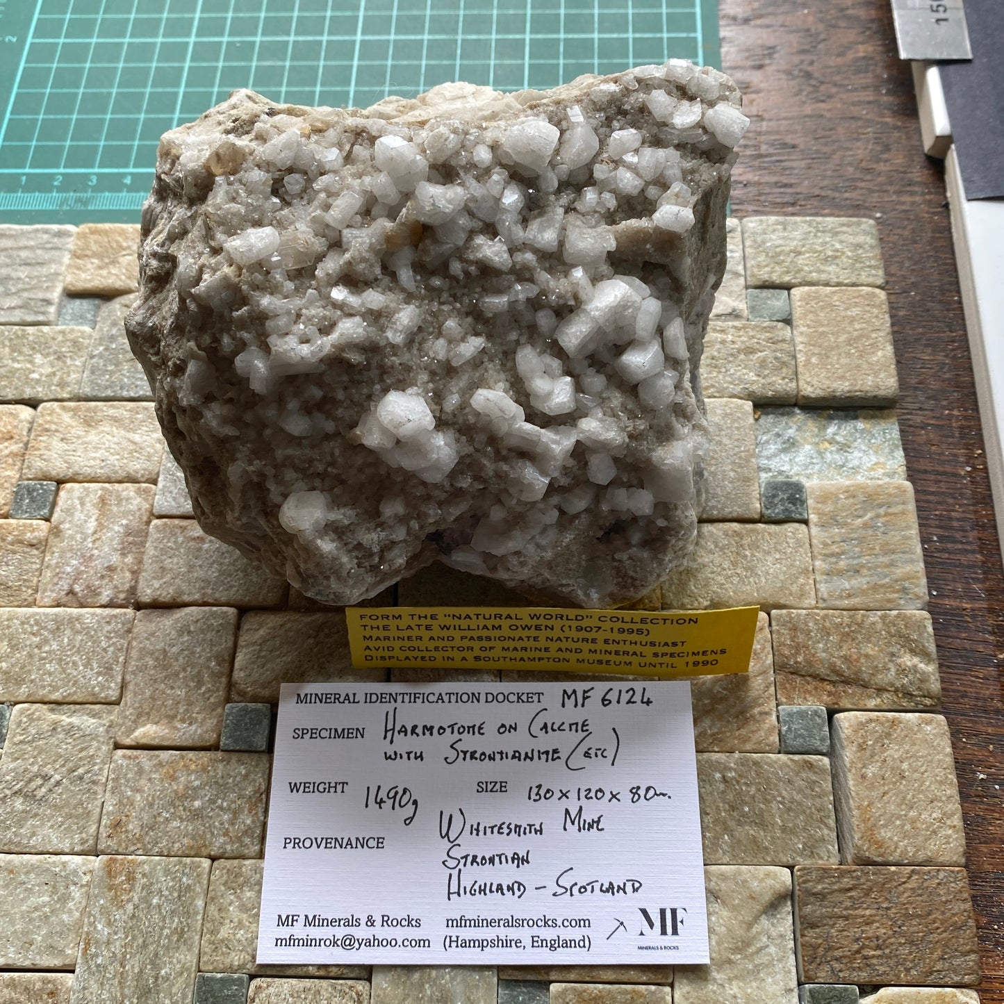 HARMOTONE SUR CALCITE STRONTIAN, HIGHLAND, SCOTLAND SUBSTANTIAL 1490g MF6124