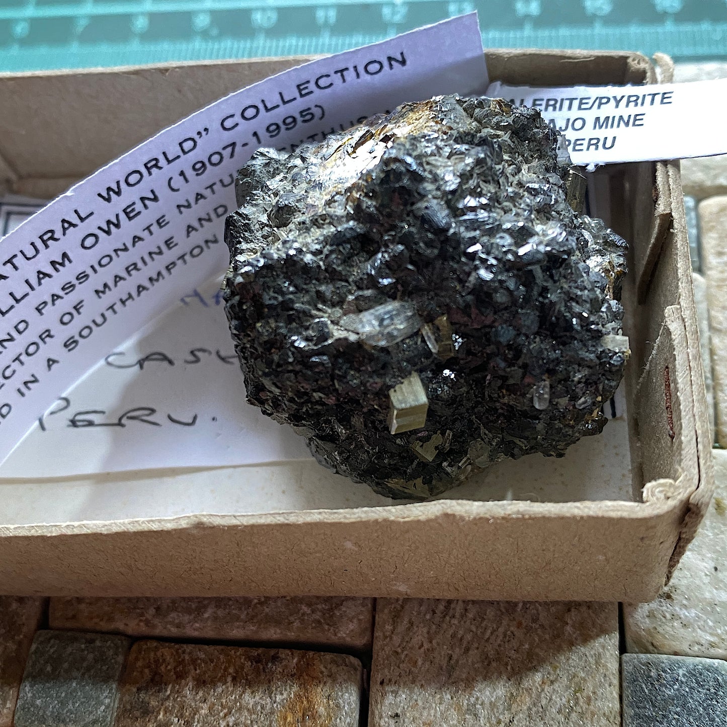 SPHALERITE/PYRITE - PUCARRAJO MINE, ANCASH, PERU. 100g. MF6162