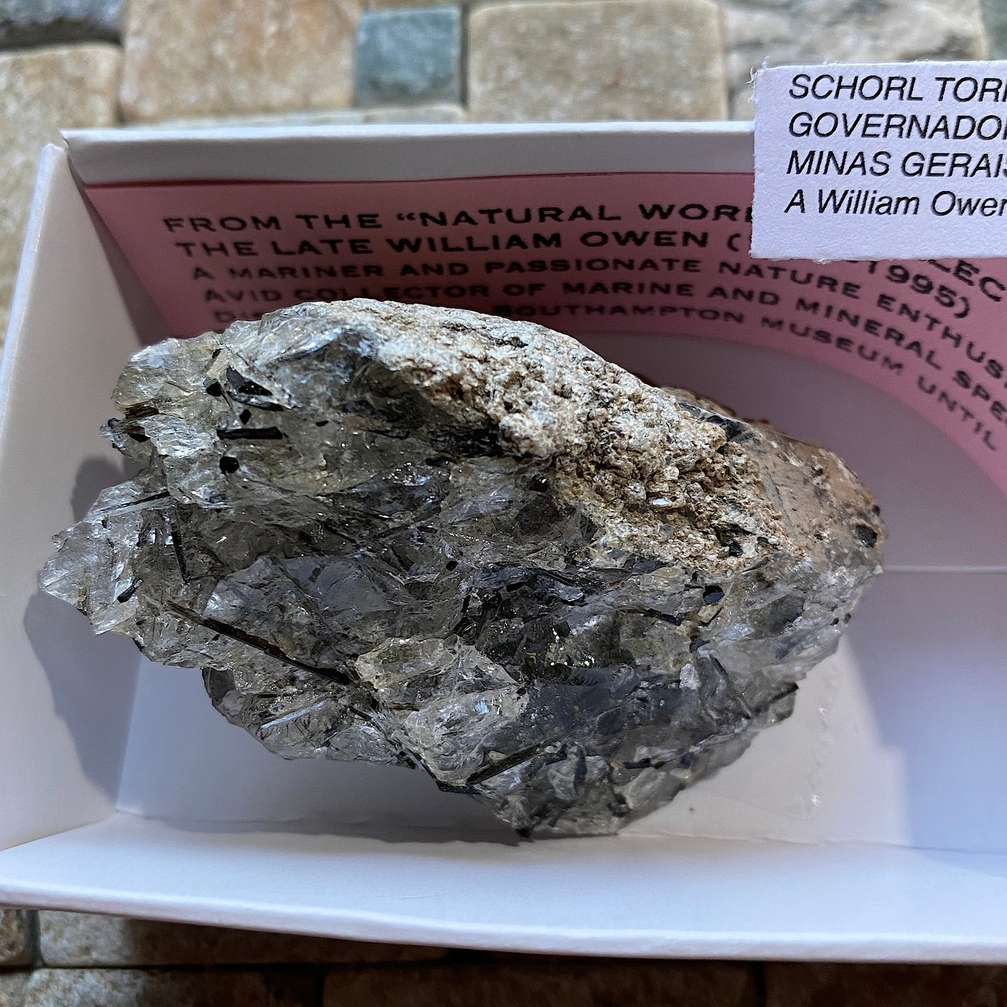 SCHORL TOURMALINE IN QUARTZ - GOVERNADOR VALADARES, MINAS GERAIS, BRAZIL 52g MF6196