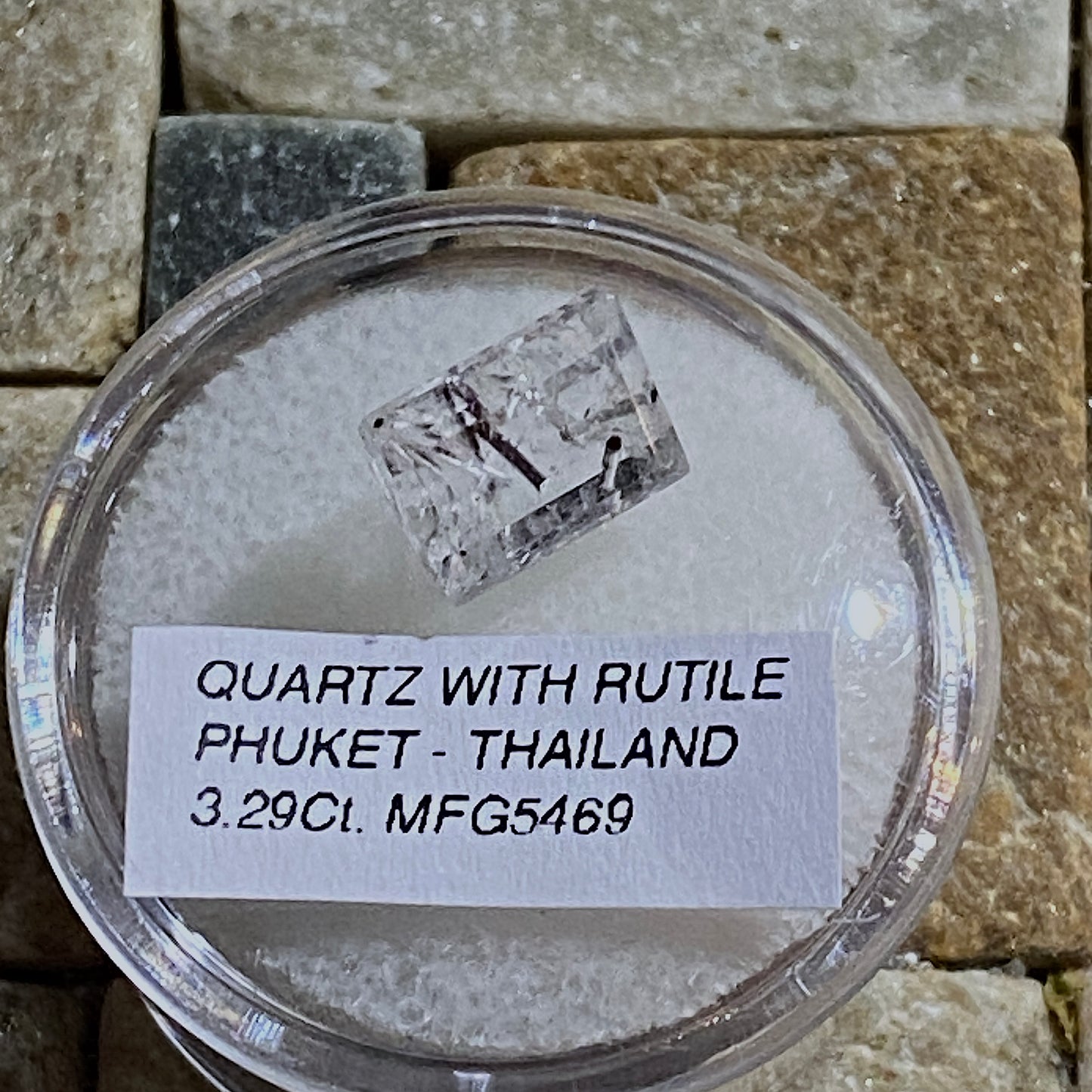 QUARTZ WITH RUTILE NATURAL GEMSTONE - PHUKET, THAILAND 3.29Ct MFG5469