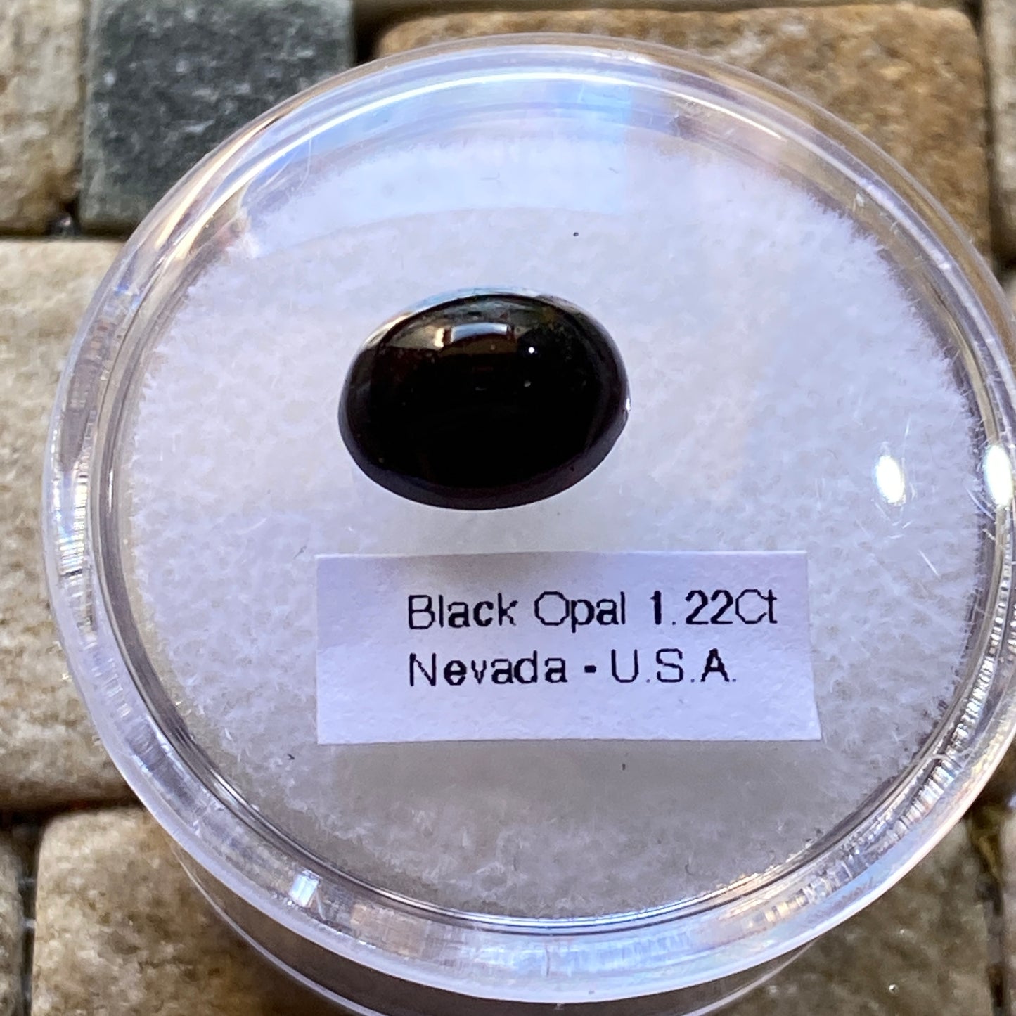 BLACK OPAL NATURAL GEMSTONE - VIRGIN VALLEY, NEVADA, U.S.A. 1.22Ct MFG1872