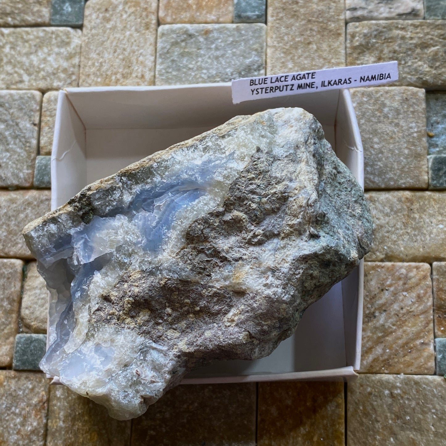 BLUE LACE AGATE - YSTERPUTZ MINE, ILKARAS, NAMIBIA, AFRICA. 331g. MF4379