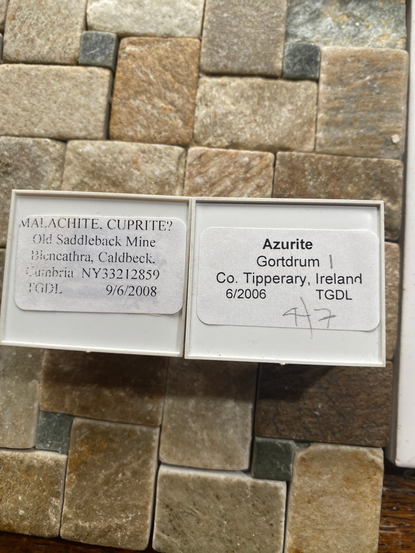 AZURITE/MALACHITE/CUPRITE 2 SPECIMENS FROM CUMBRIA & IRELAND MF4990