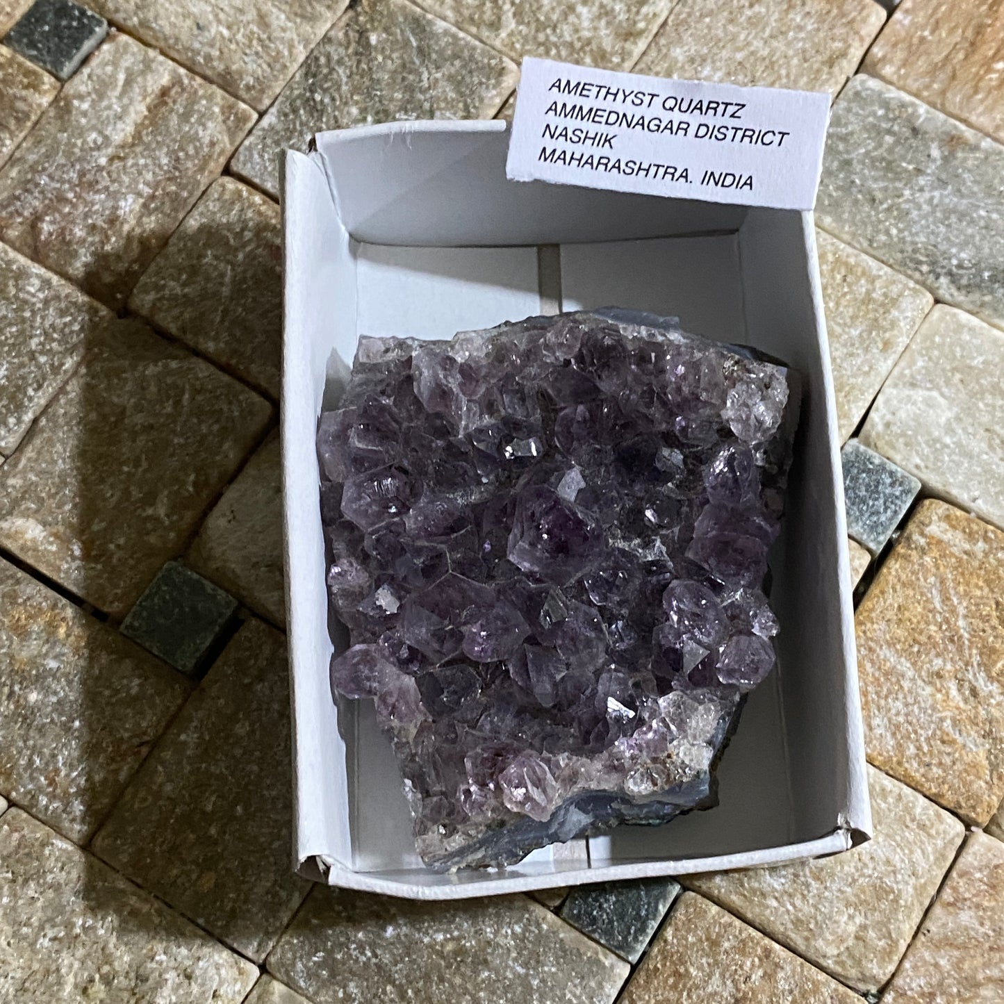 AMETHYST QUARTZ 0N BLUE AGATE - NASHIK, MAHARASHTRA - INDIA 84g MF4124