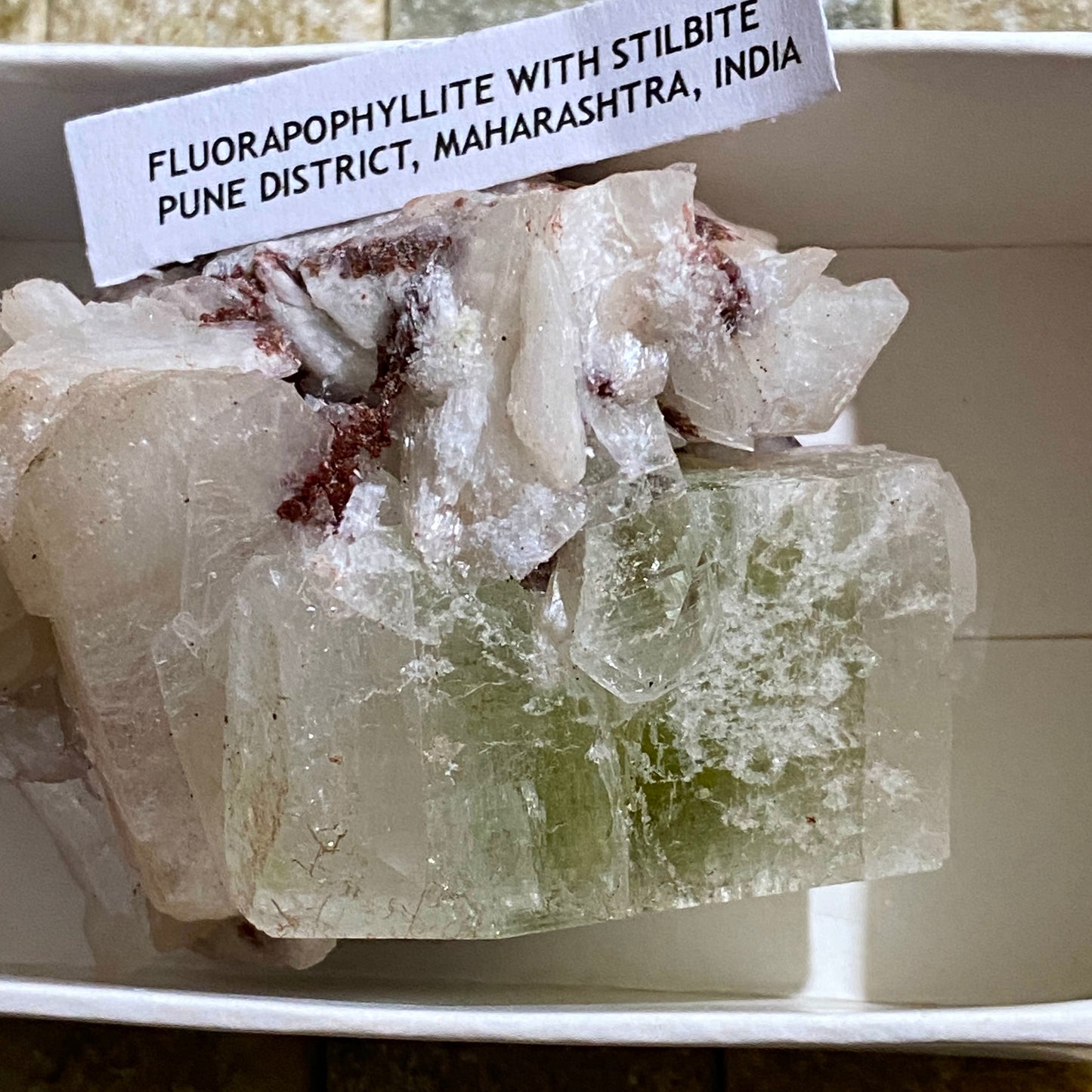 FLUORAPOPHYLLITE WITH STILBITE - PUNE, MAHARASHTRA, INDIA 101g. MF4386