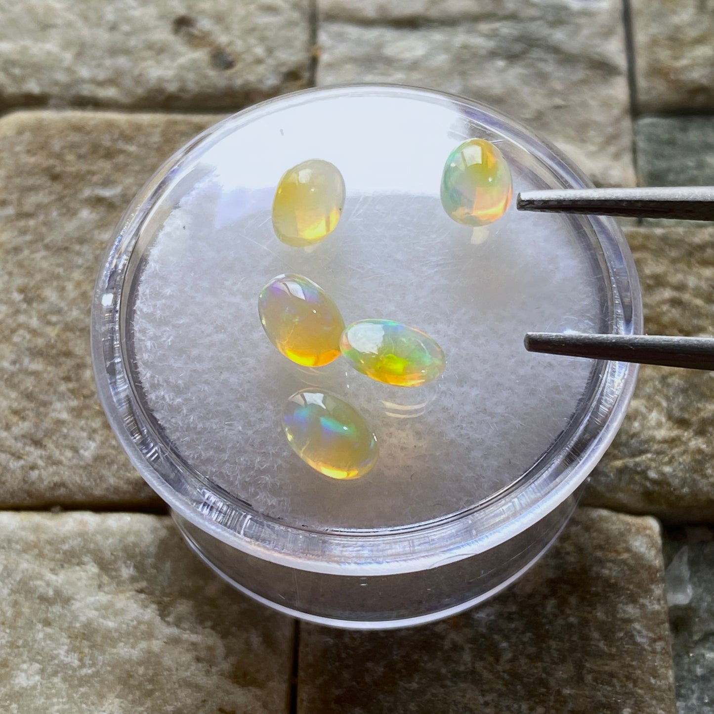 OPAL NATURAL GEMSTONES x 5 : MEZEZO, AMHARA, ETHIOPIA 1.69Ct MFG1880